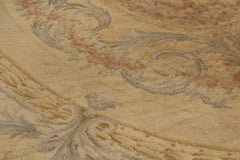Alfombra de Savonnerie Española Antigua Shabby Chic en Colores Pasteles
