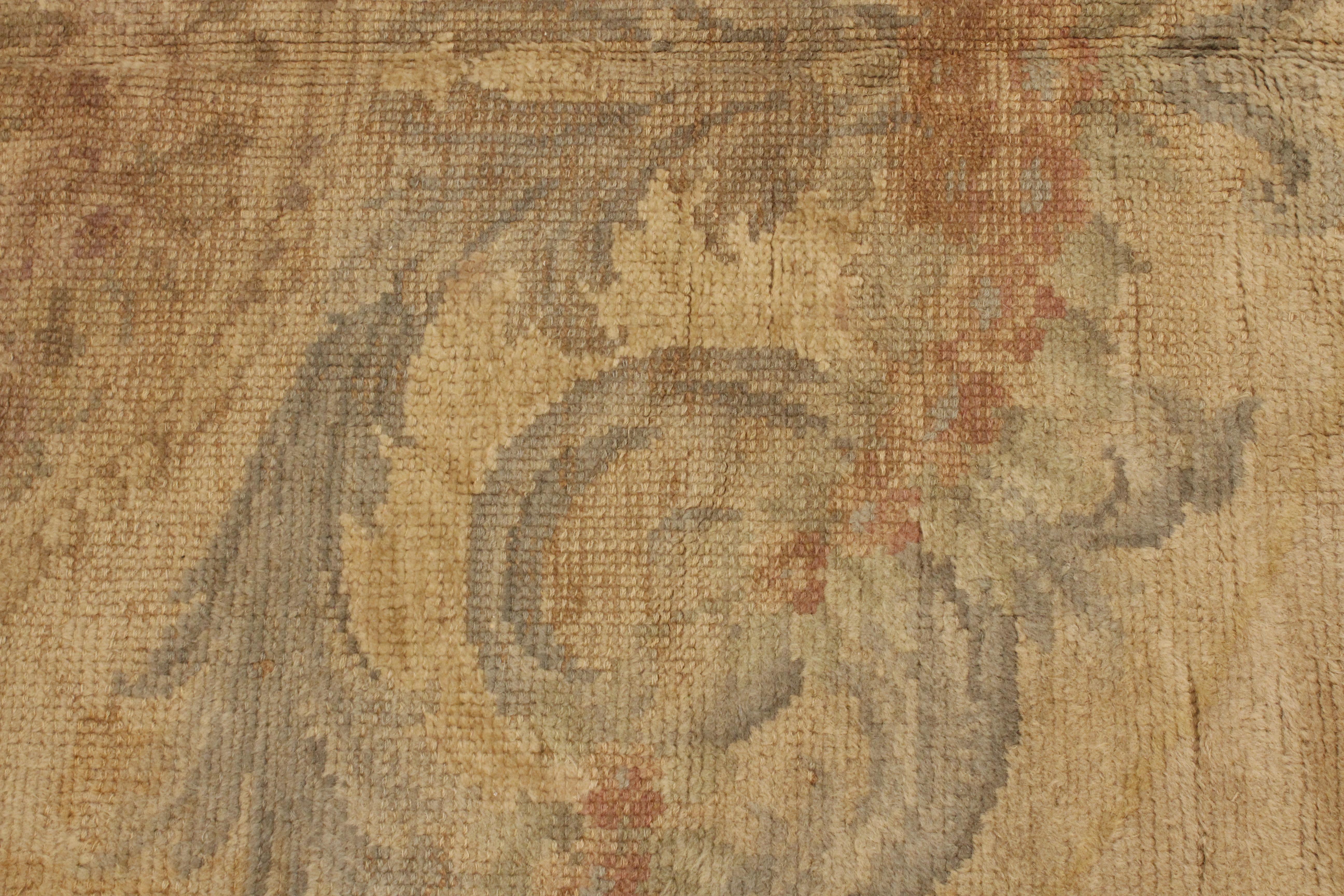 Napoleone III Tappeto antico Shabby Chic spagnolo Savonnerie in colori pastello in vendita