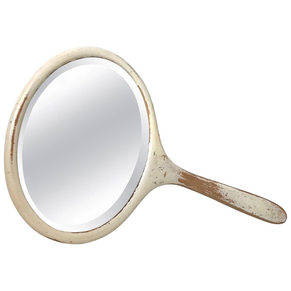 Antique Shabby Chic Vanity Hand Mirror, circa 1900 For Sale