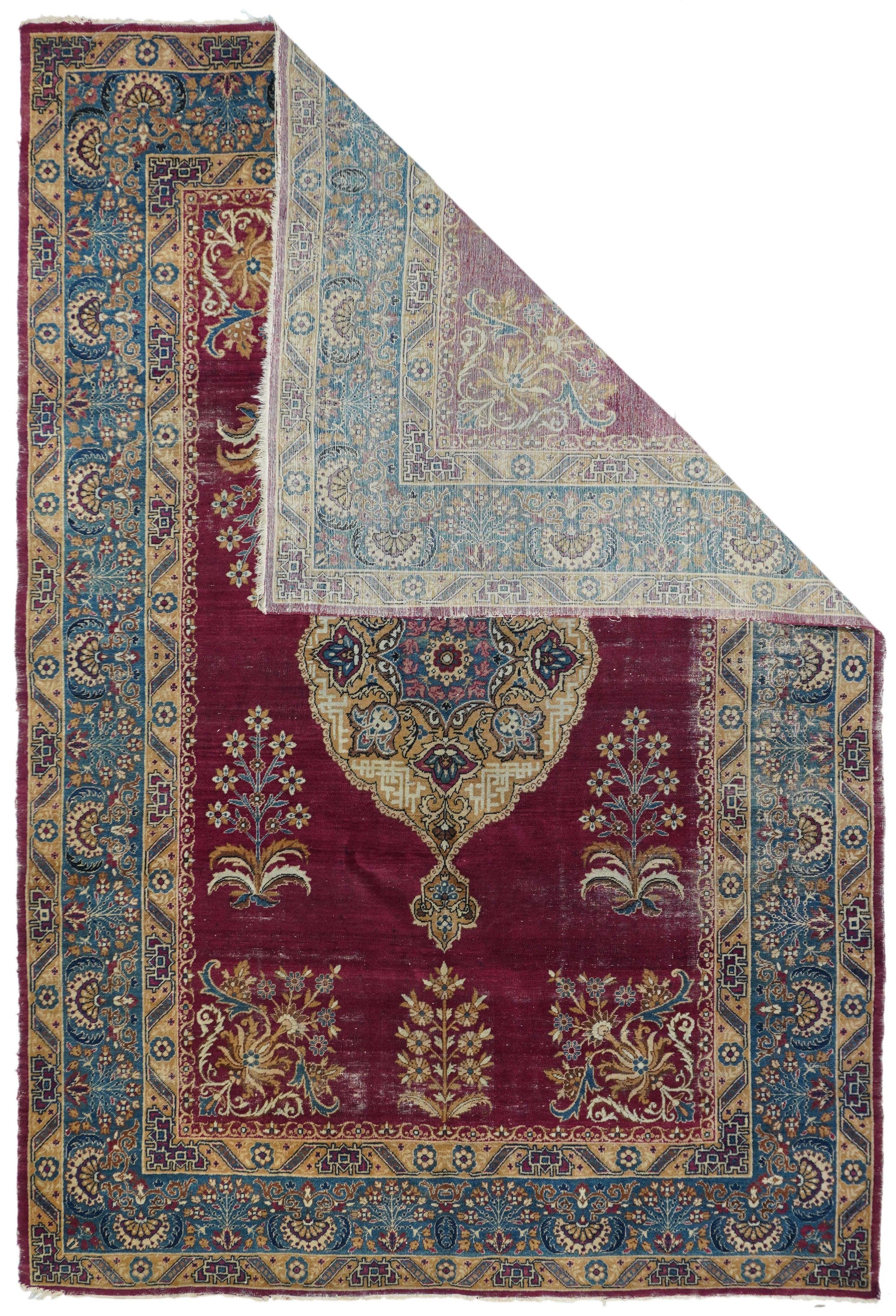 Tapis ancien Shabi Sheek Kerman 5'4'' x 8'0''.