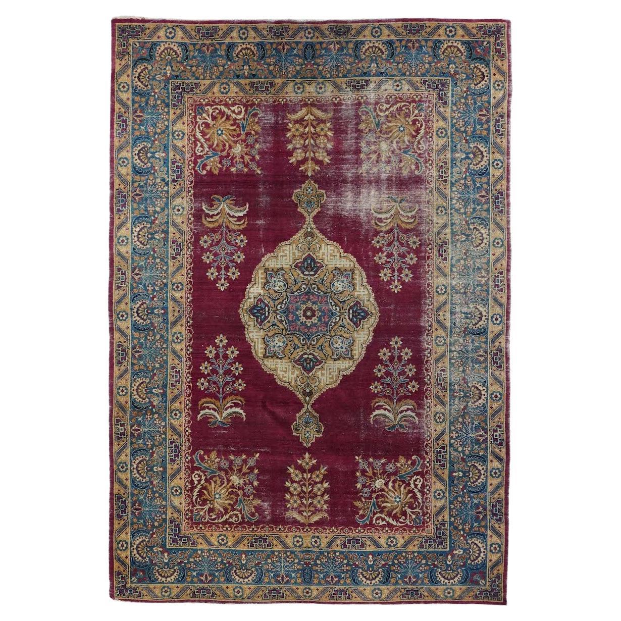 Tapis ancien Shabi Sheek Kerman 5'4'' x 8'0'' (en anglais) en vente