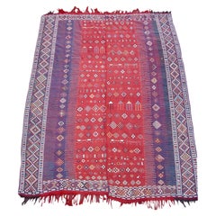 Tapis ancien Shadda tissé à plat, 19e siècle