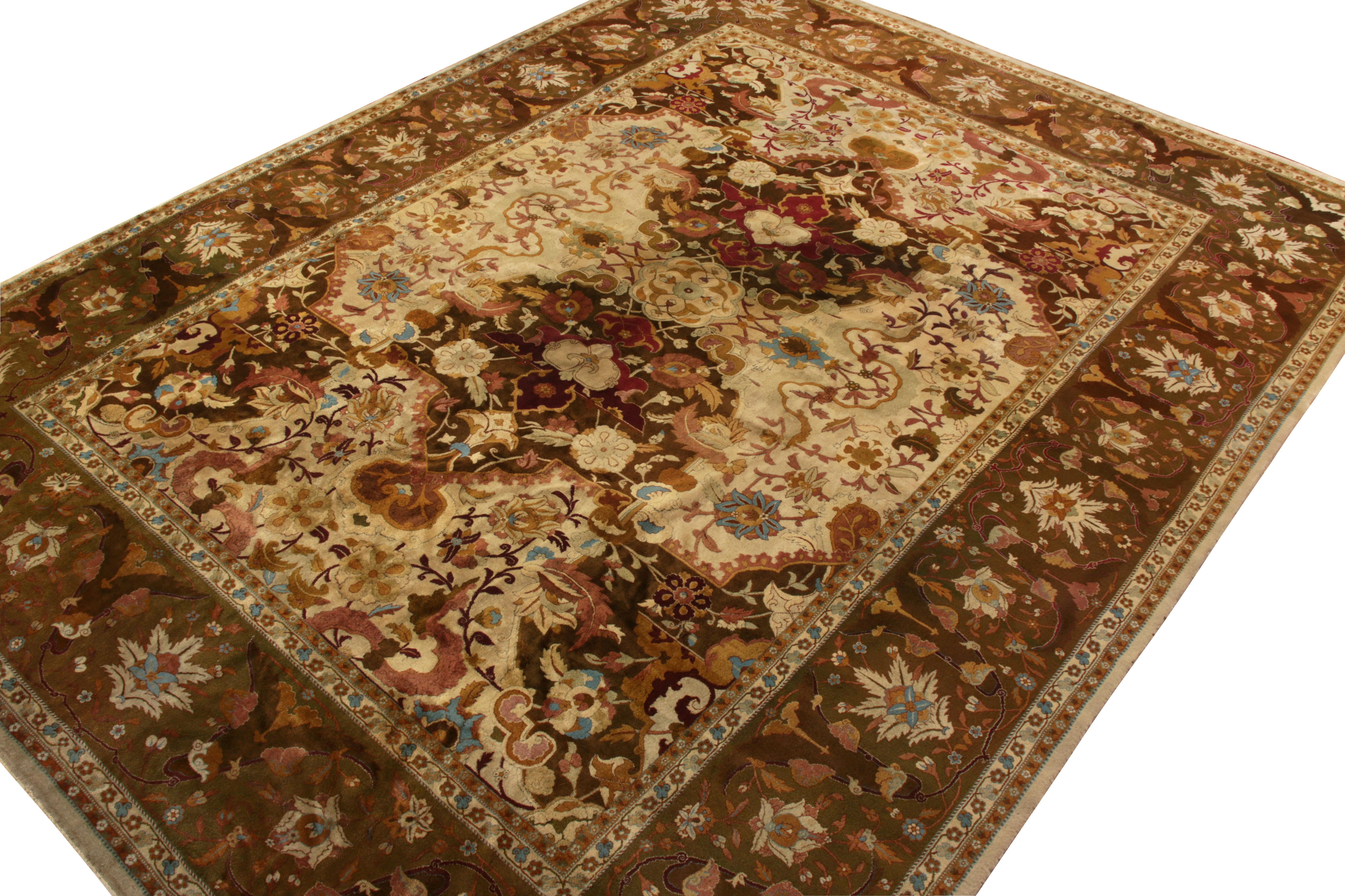 Other Antique Shahrestan Style Rug in Rich Colors & Floral Patterns For Sale