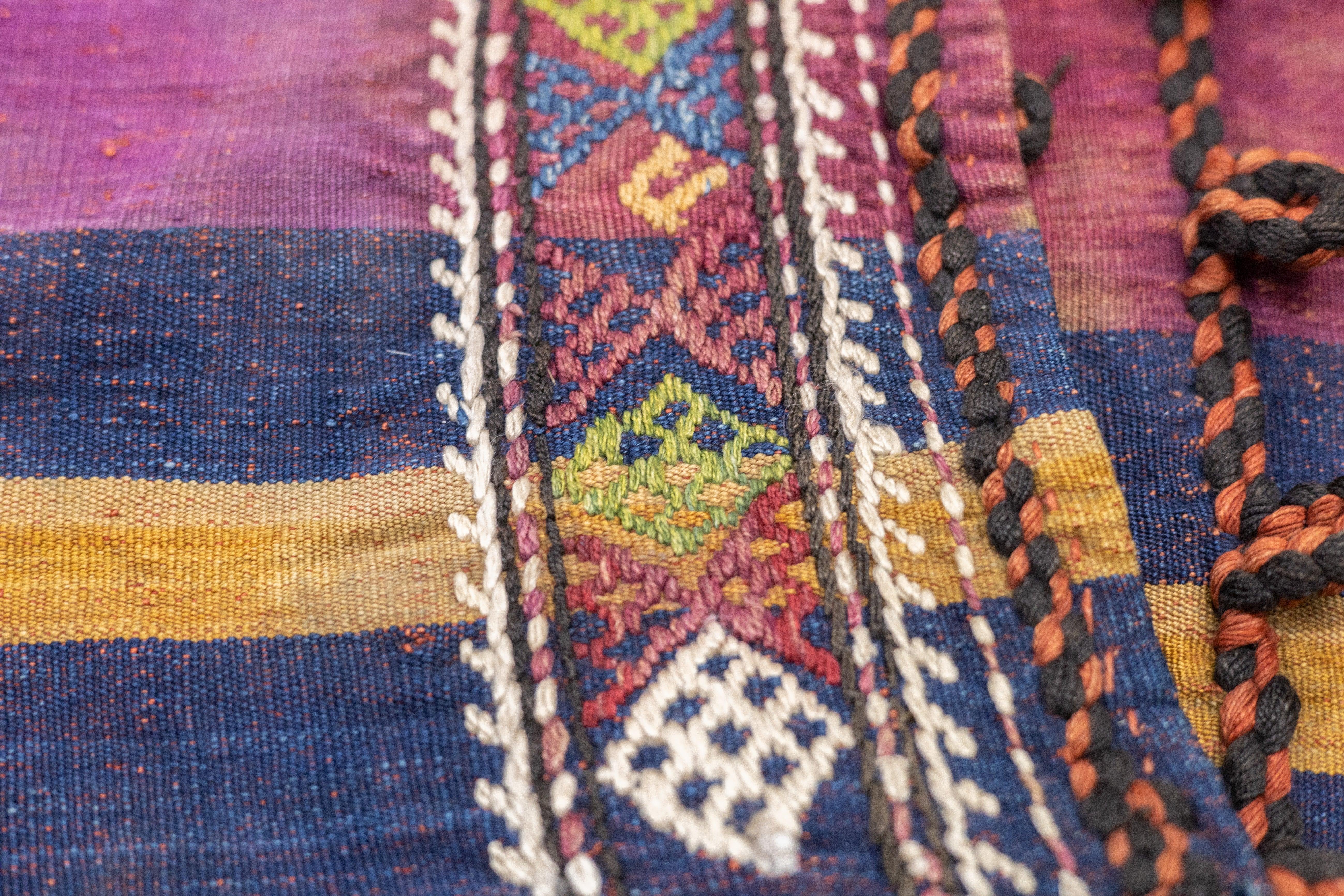 Antique Shahsaband Silk Textile Bag 1'7'' x 3'6'' For Sale 6