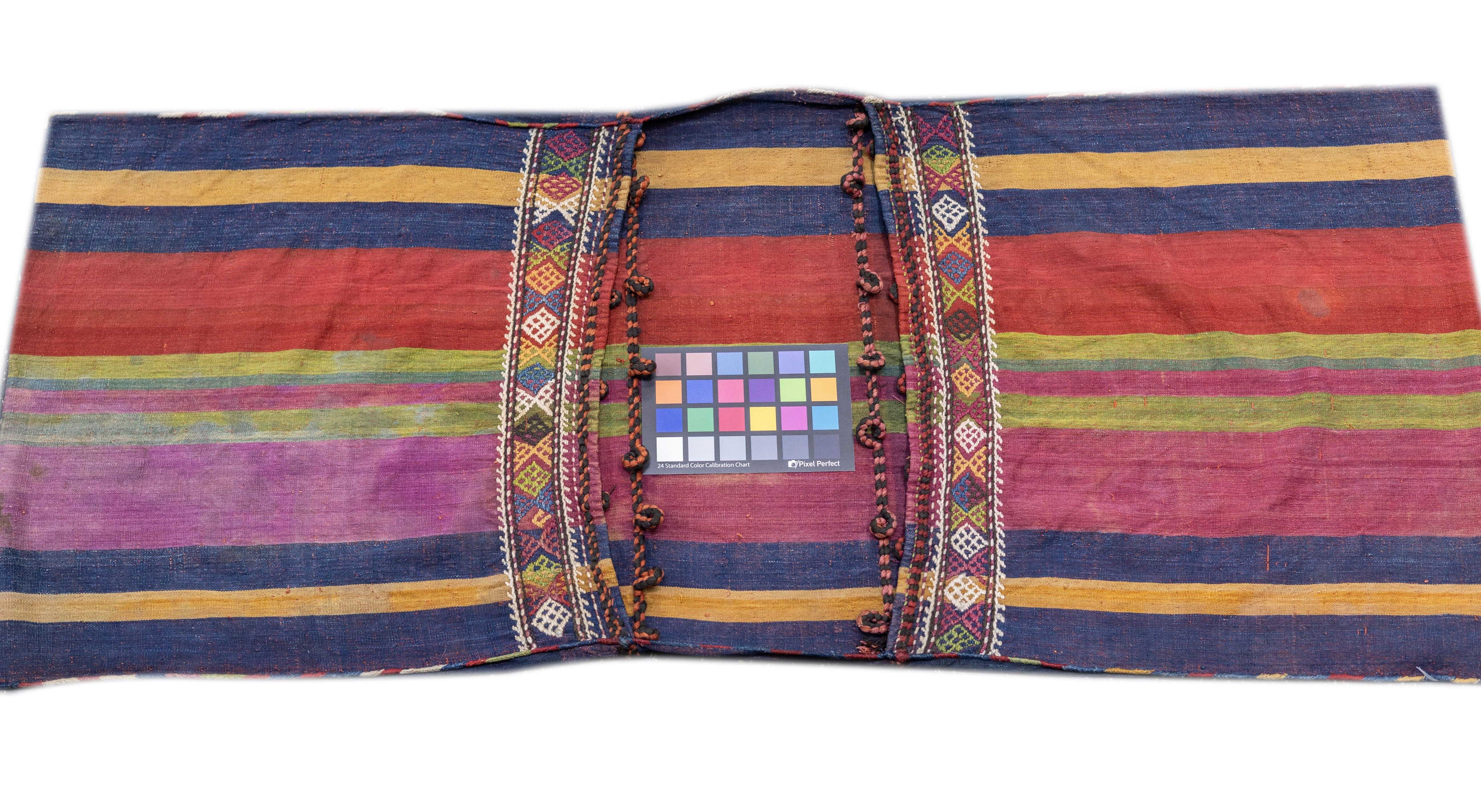 Antique Shahsaband Silk Textile Bag 1'7'' x 3'6'' For Sale 7