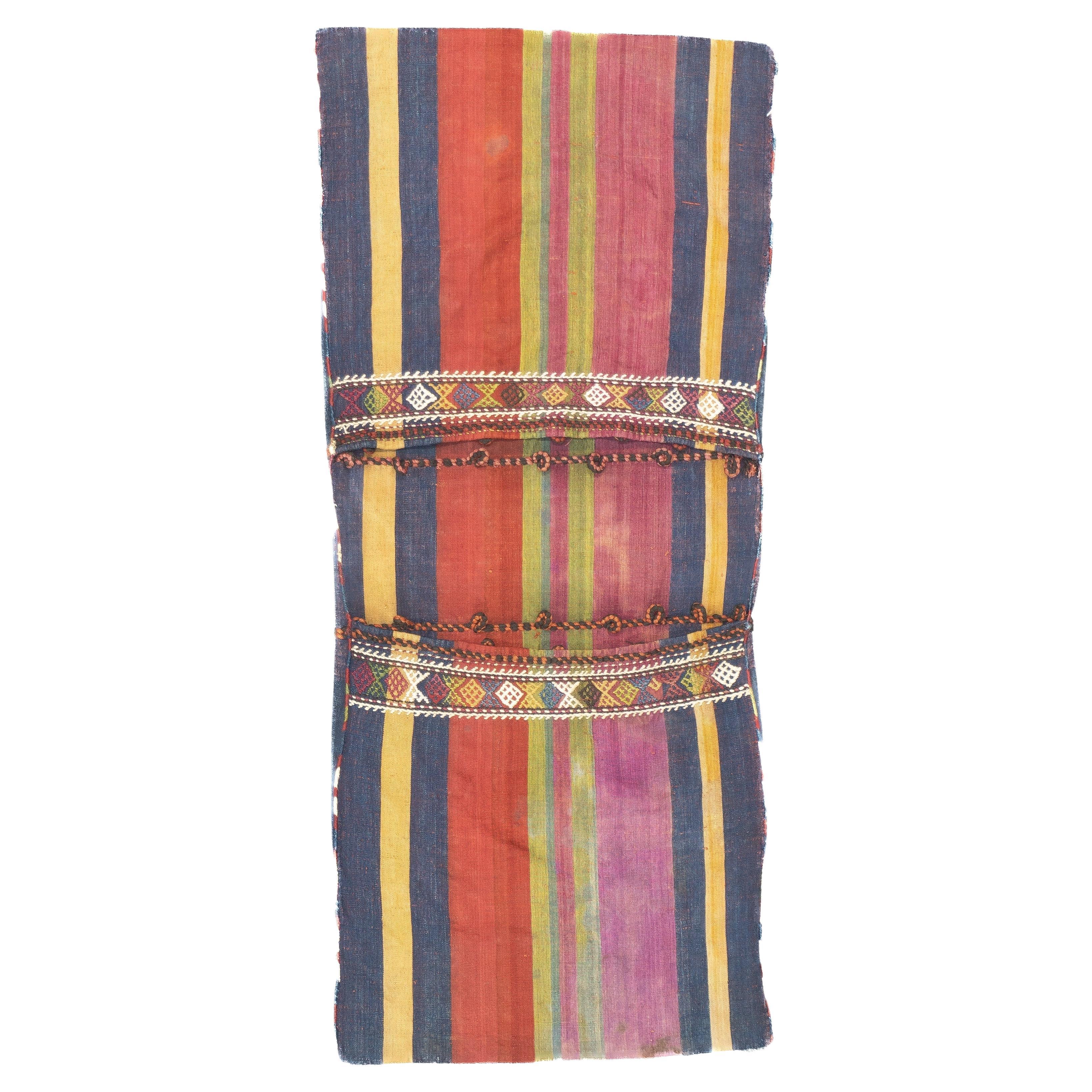 Antique Shahsaband Silk Textile Bag 1'7'' x 3'6''