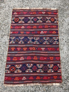 Antique Shahsavan Kilim in Sumak Technique, Azerbaijan 19th Century