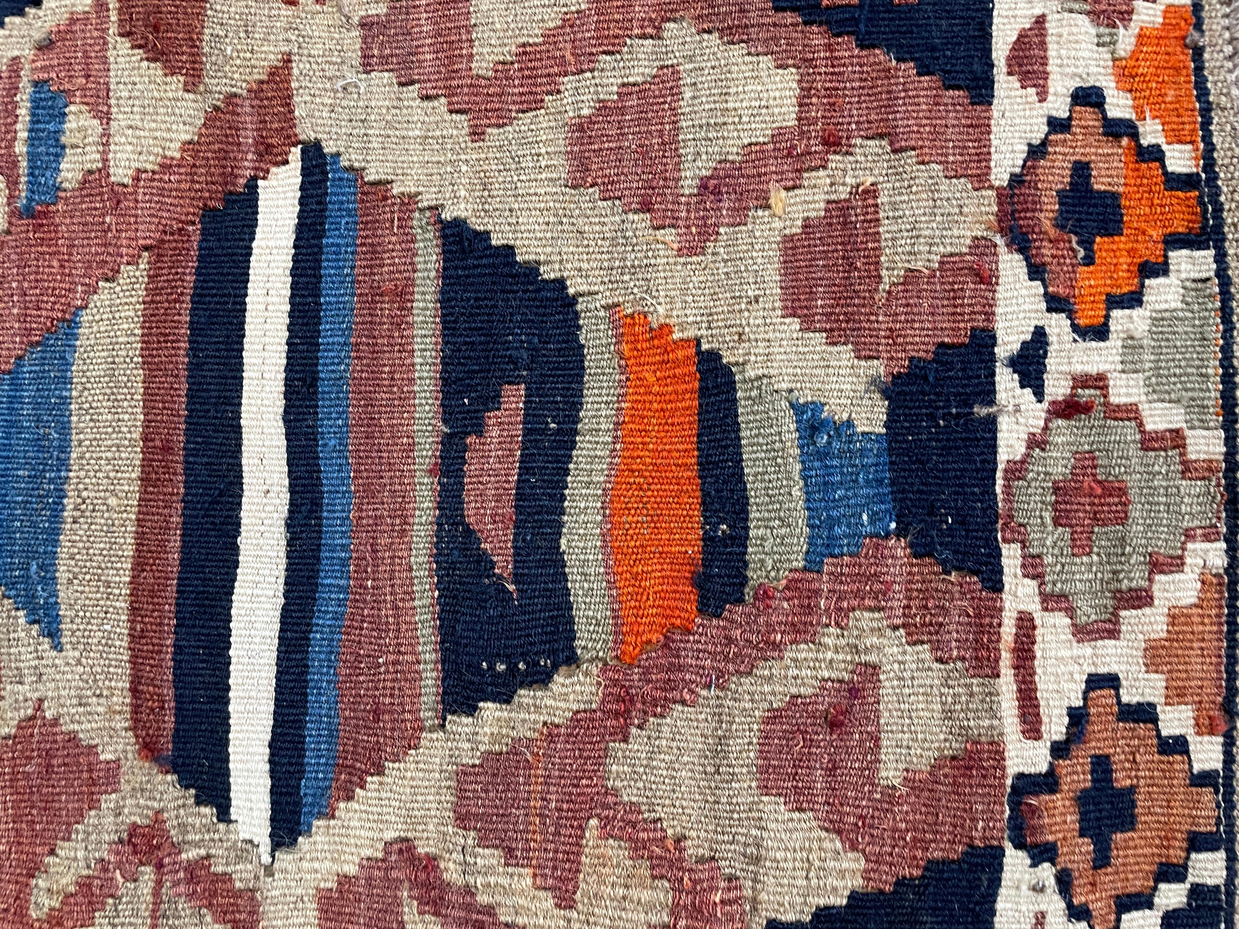 Hand-Knotted Antique Shahsavan Kilim/Rug, c-1900's