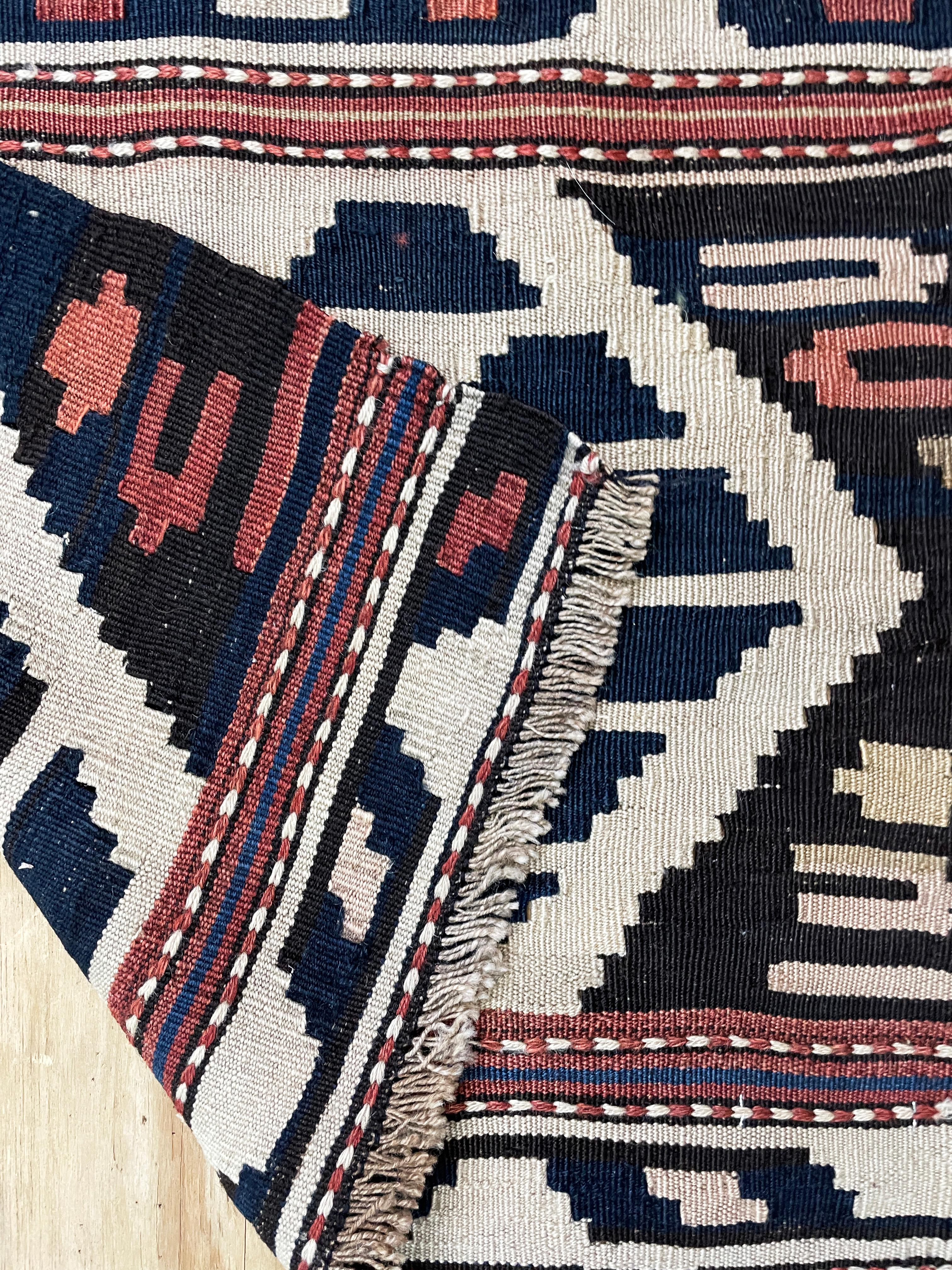 Antiguo Shahsavan Kilim/alfombra, c-1900 Anudado a mano en venta
