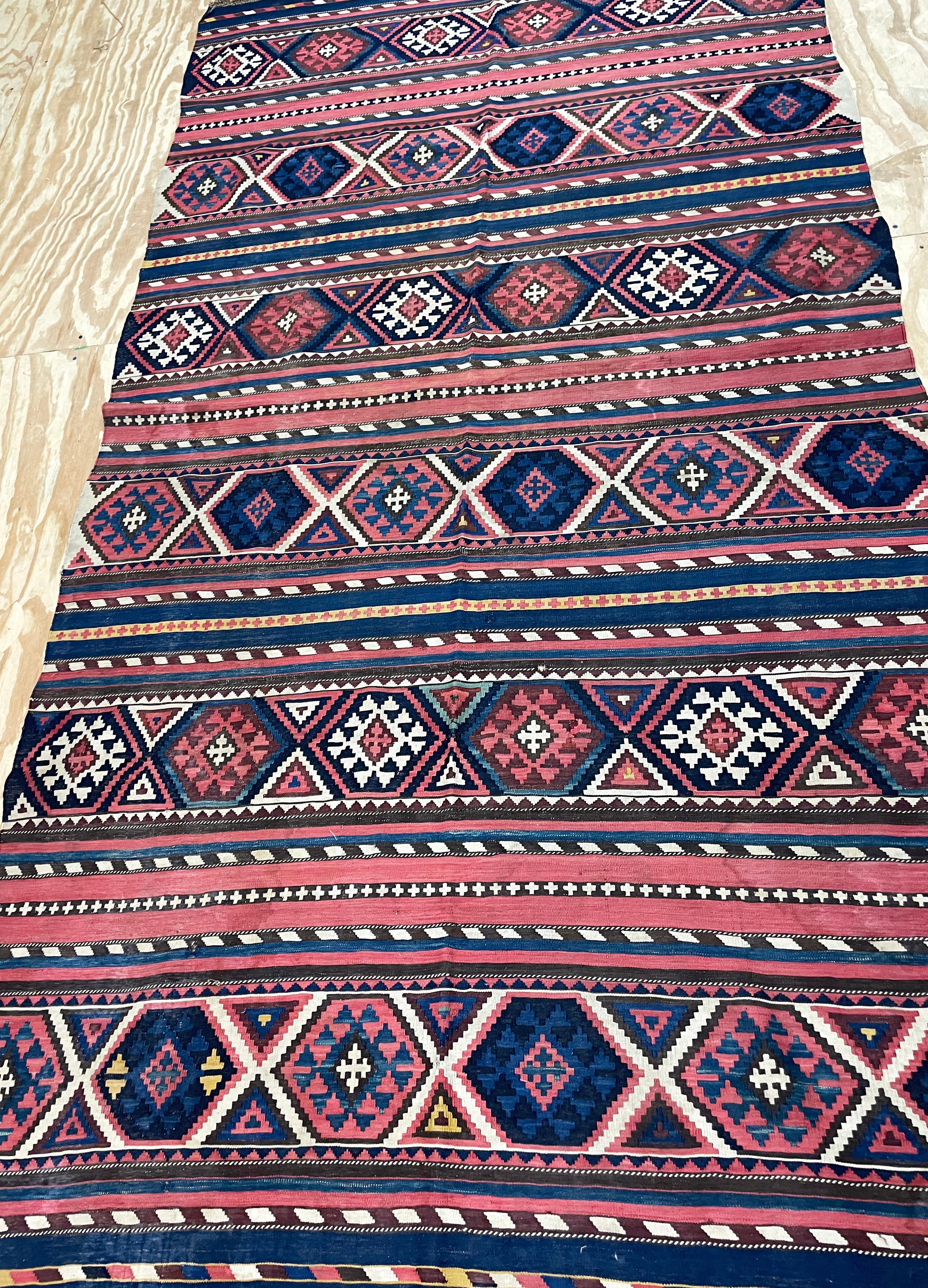 Antique Shahsavan Kilim/Rug Large and unusual, c-1900's  For Sale 1