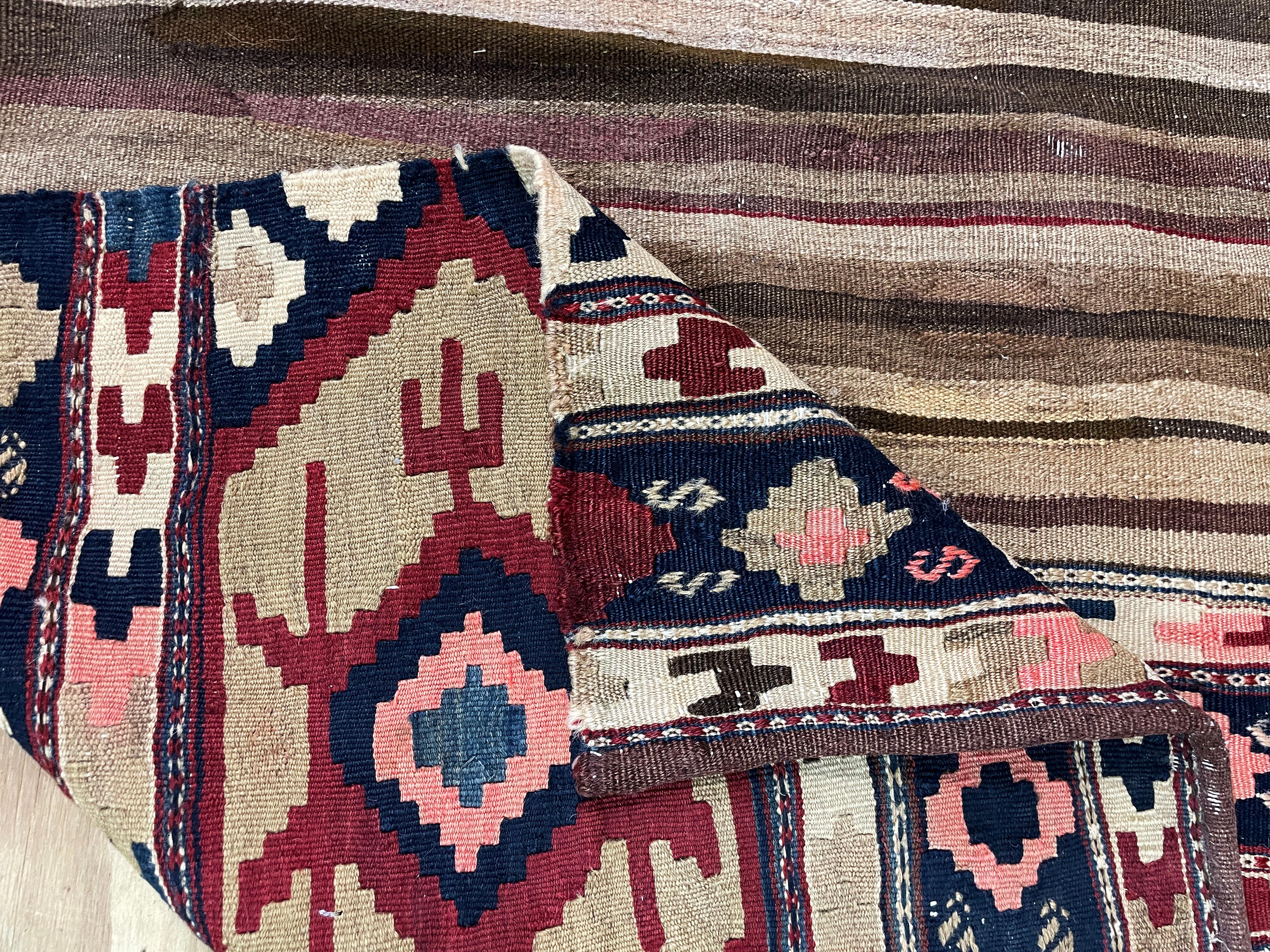 Antique Shahsavan Kilim/Rug, Mafrash, c-1900's In Excellent Condition For Sale In Evanston, IL