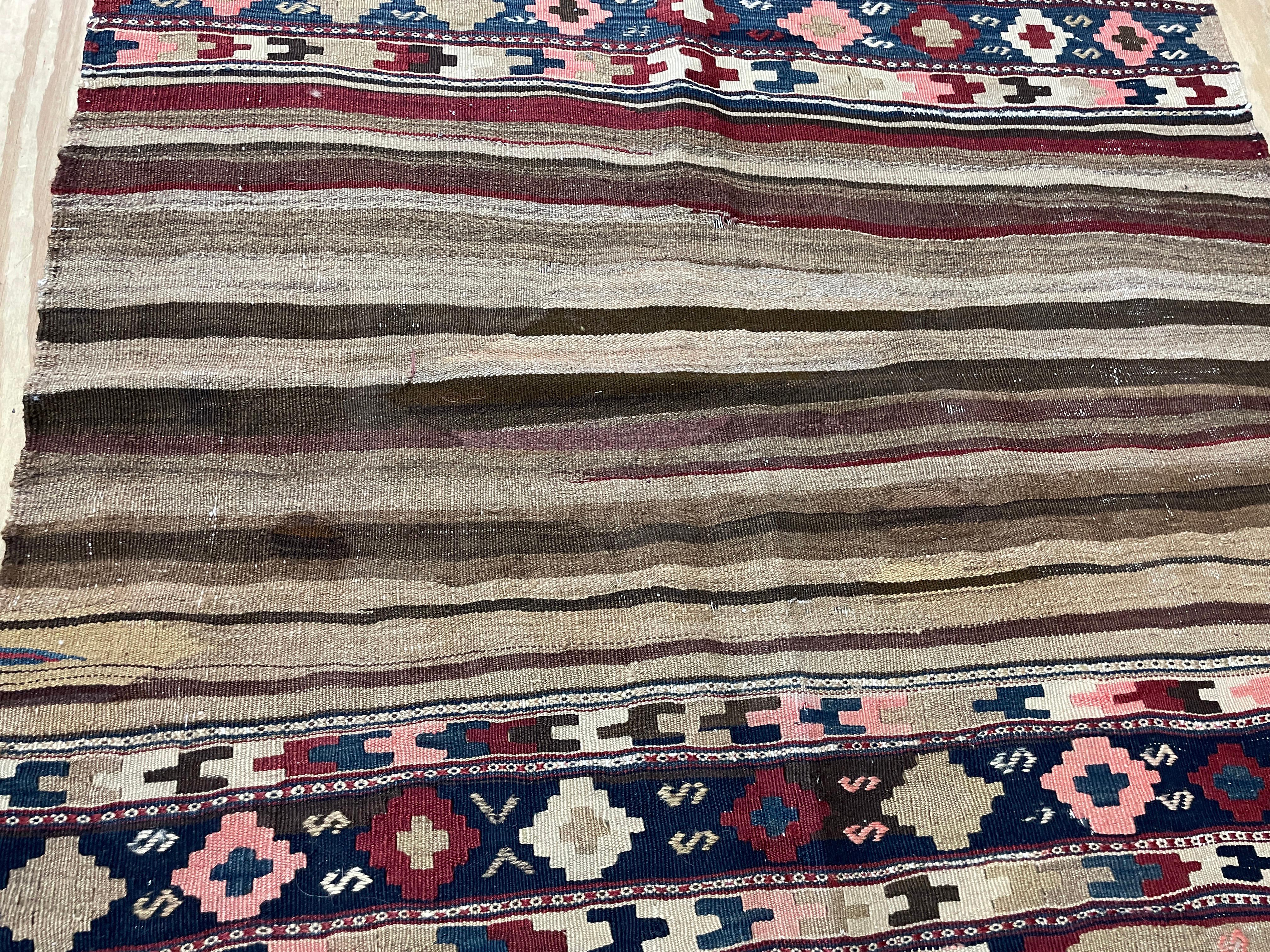 Wool Antique Shahsavan Kilim/Rug, Mafrash, c-1900's For Sale