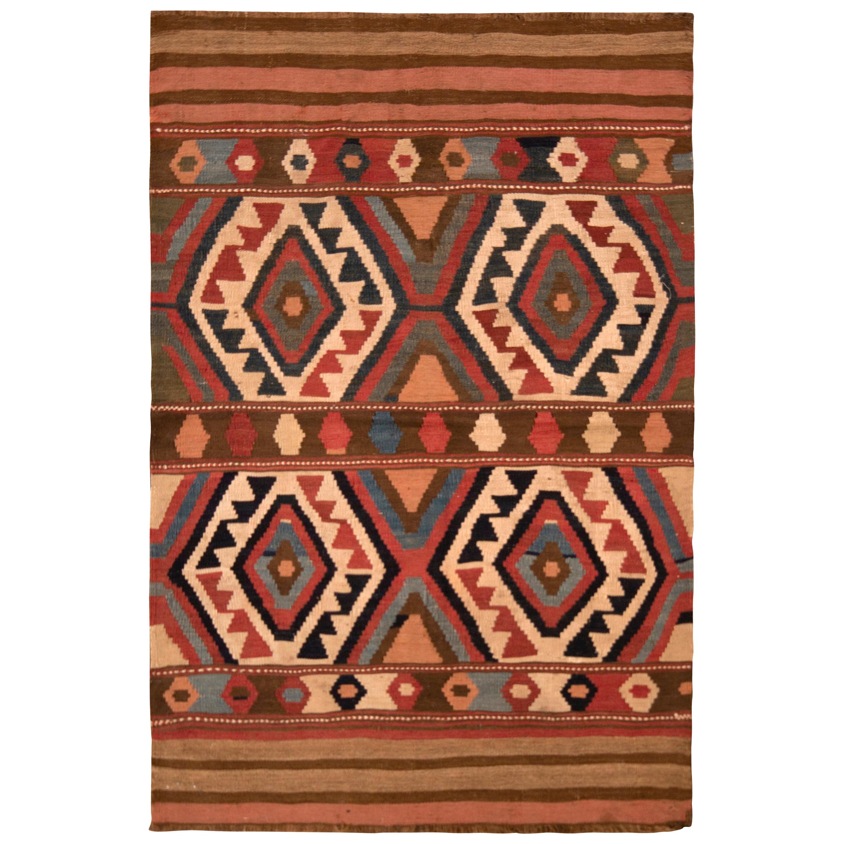 Antique Shahsavan Kilim Transitional Beige Tribal Flat Weave by Rug & Kilim