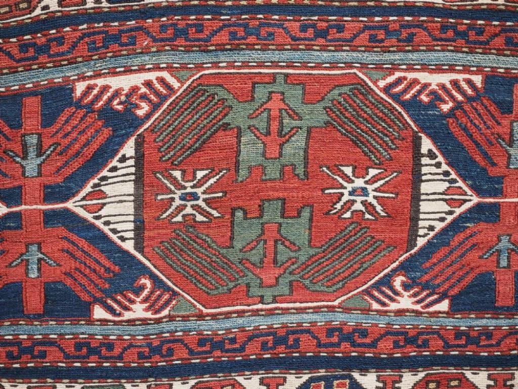 Unknown Antique Shahsavan Saddle Bag Face In Soumak Technique (B), Circa 1880 For Sale