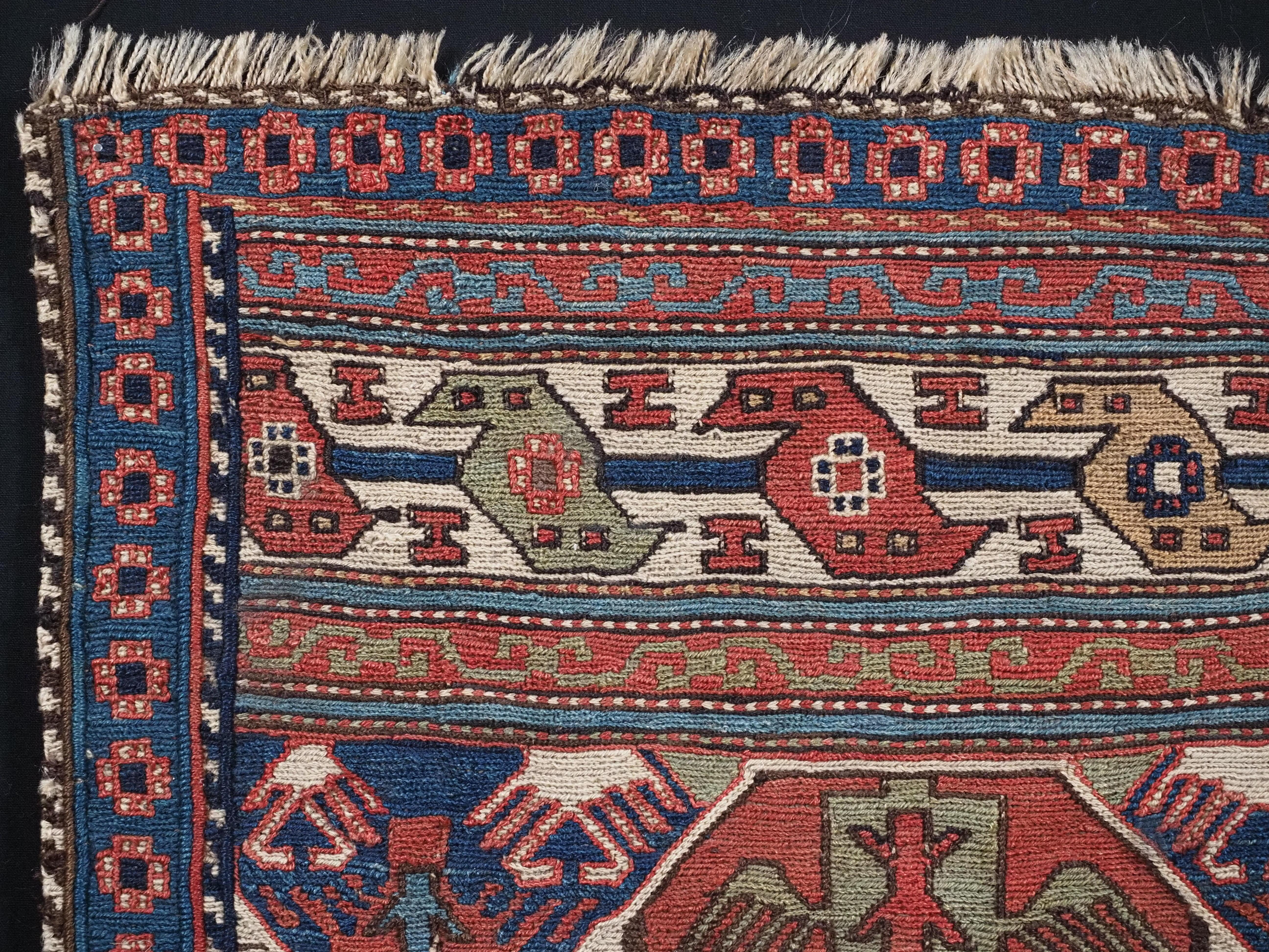Antique Shahsavan saddle bag face in soumak technique.  Circa 1870. For Sale 1