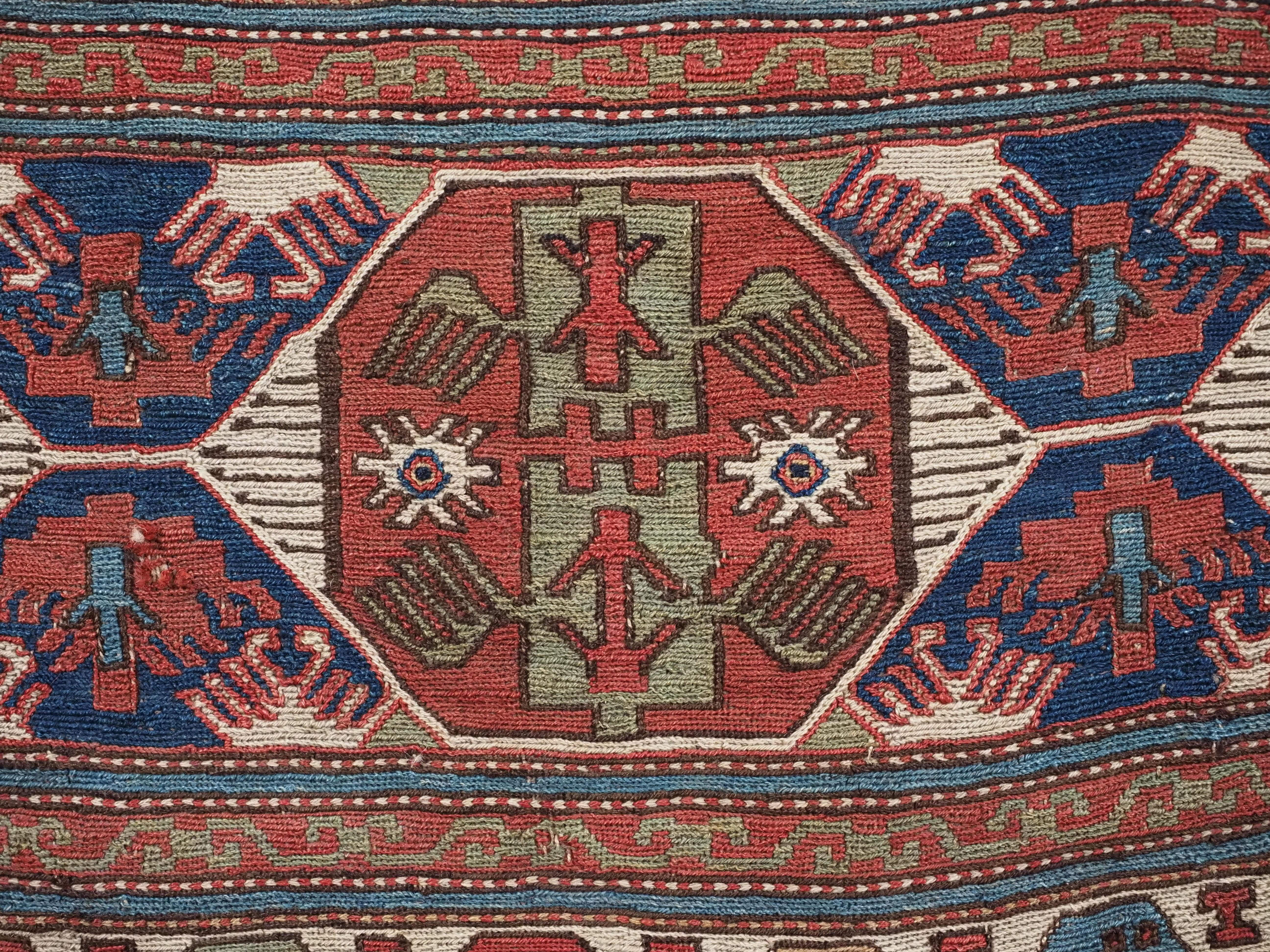 Antique Shahsavan saddle bag face in soumak technique.  Circa 1870. For Sale 2