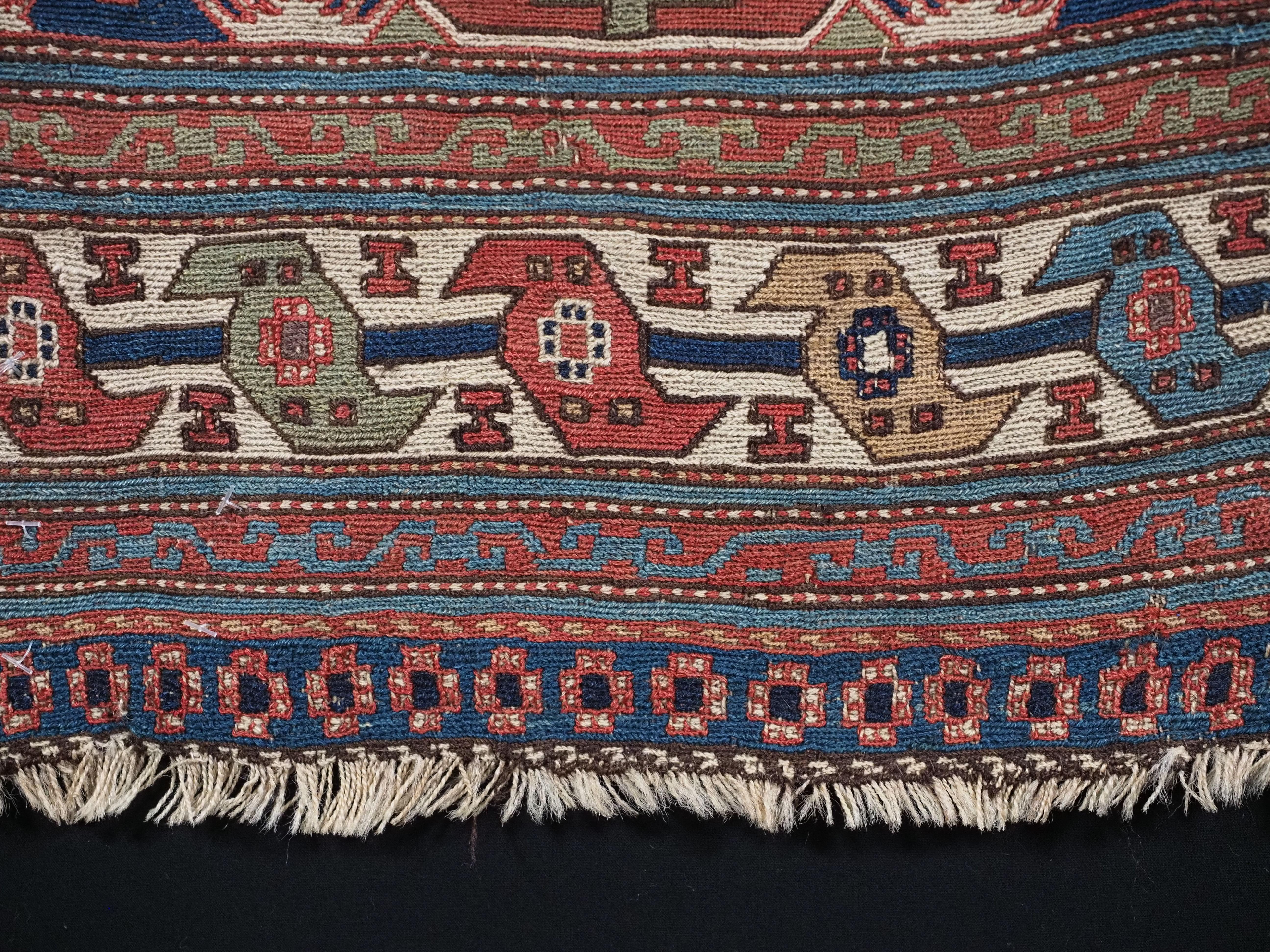 Antique Shahsavan saddle bag face in soumak technique.  Circa 1870. For Sale 3