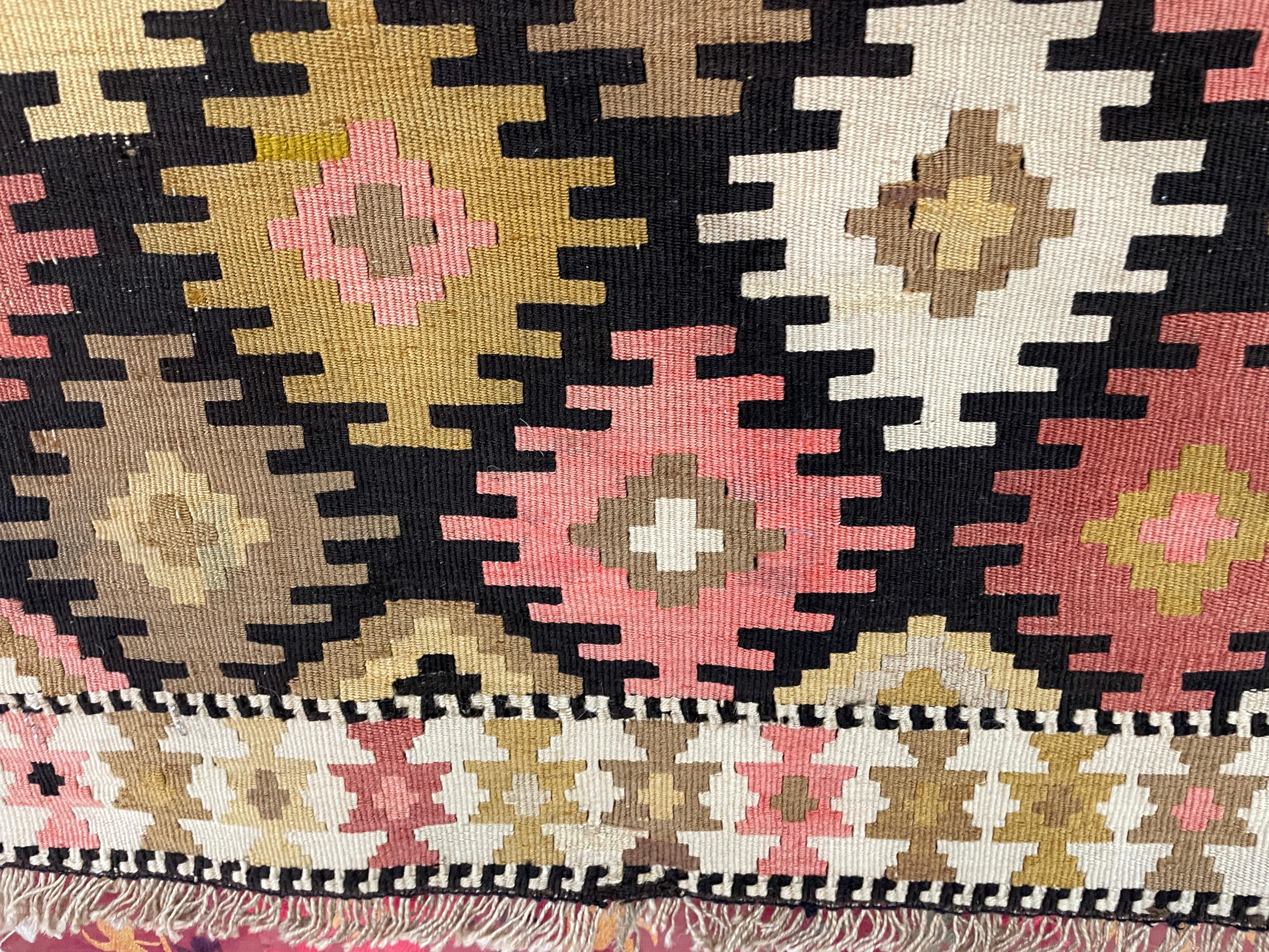 Annodato a mano Antico Rug & Kilim di Shahsavan Soumak, c-1900, Una coppia in vendita