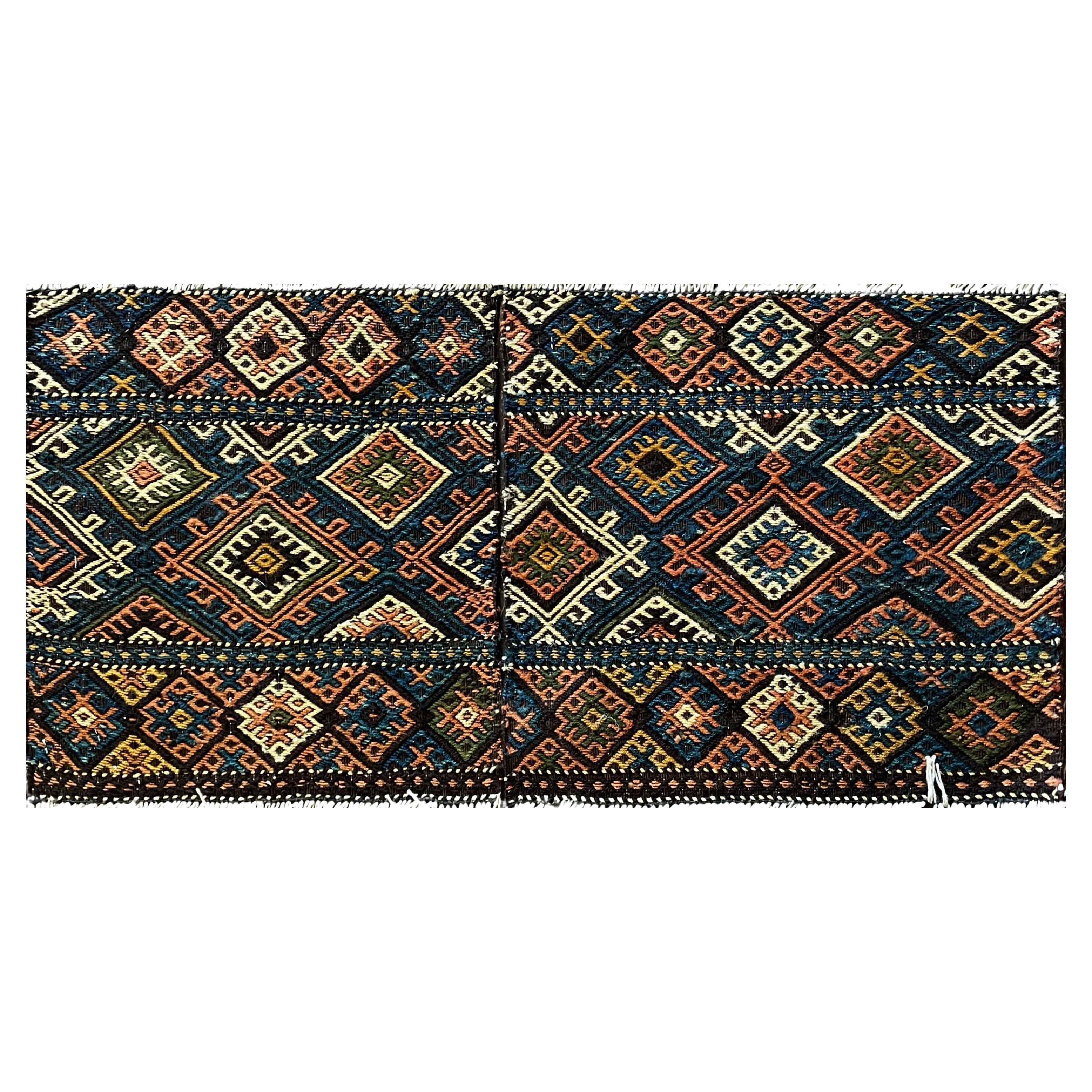 Antique Shahsavan Soumak Kilim/Rug, c-1900's A Pair