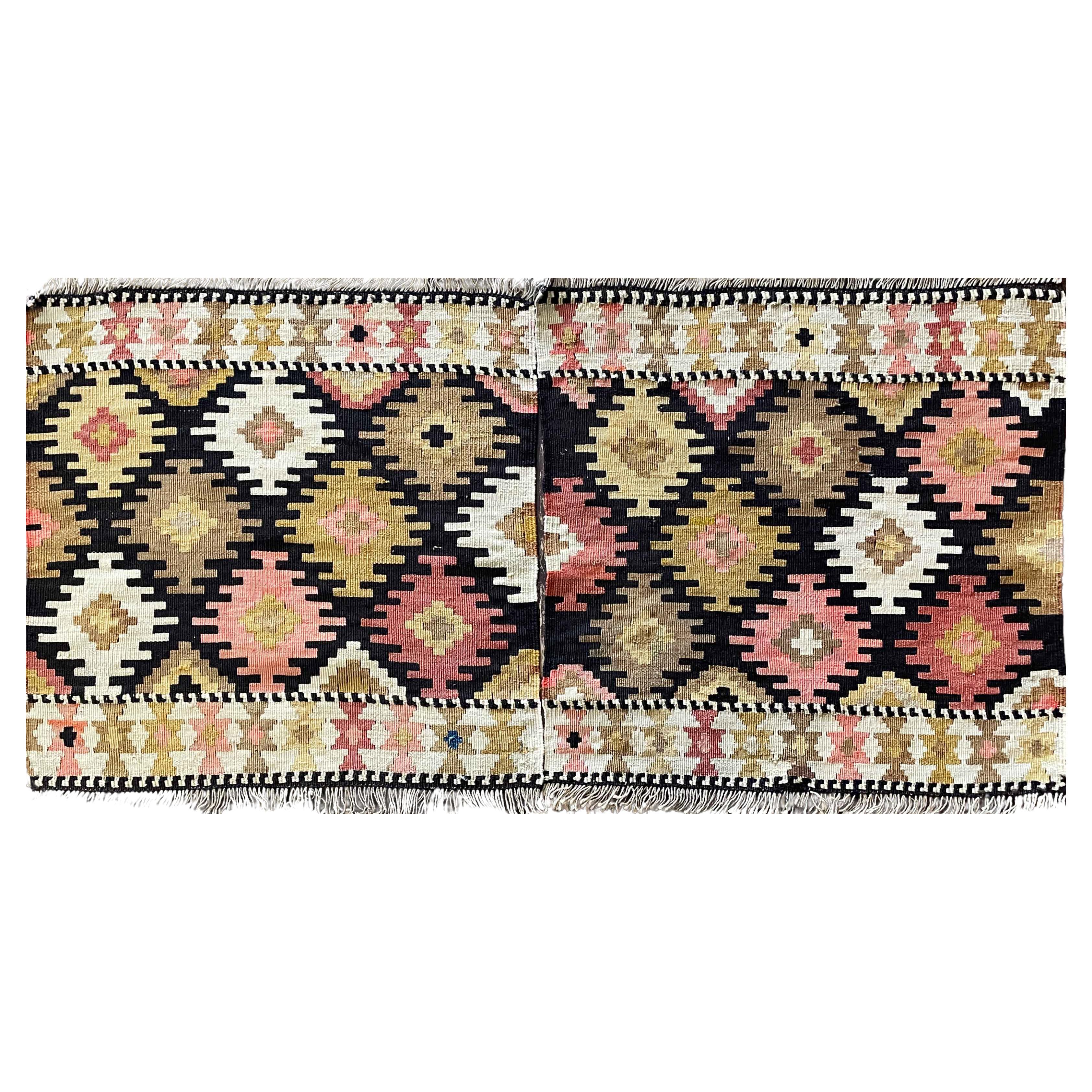 Antique Shahsavan Soumak Kilim/Rug, c-1900's A Pair