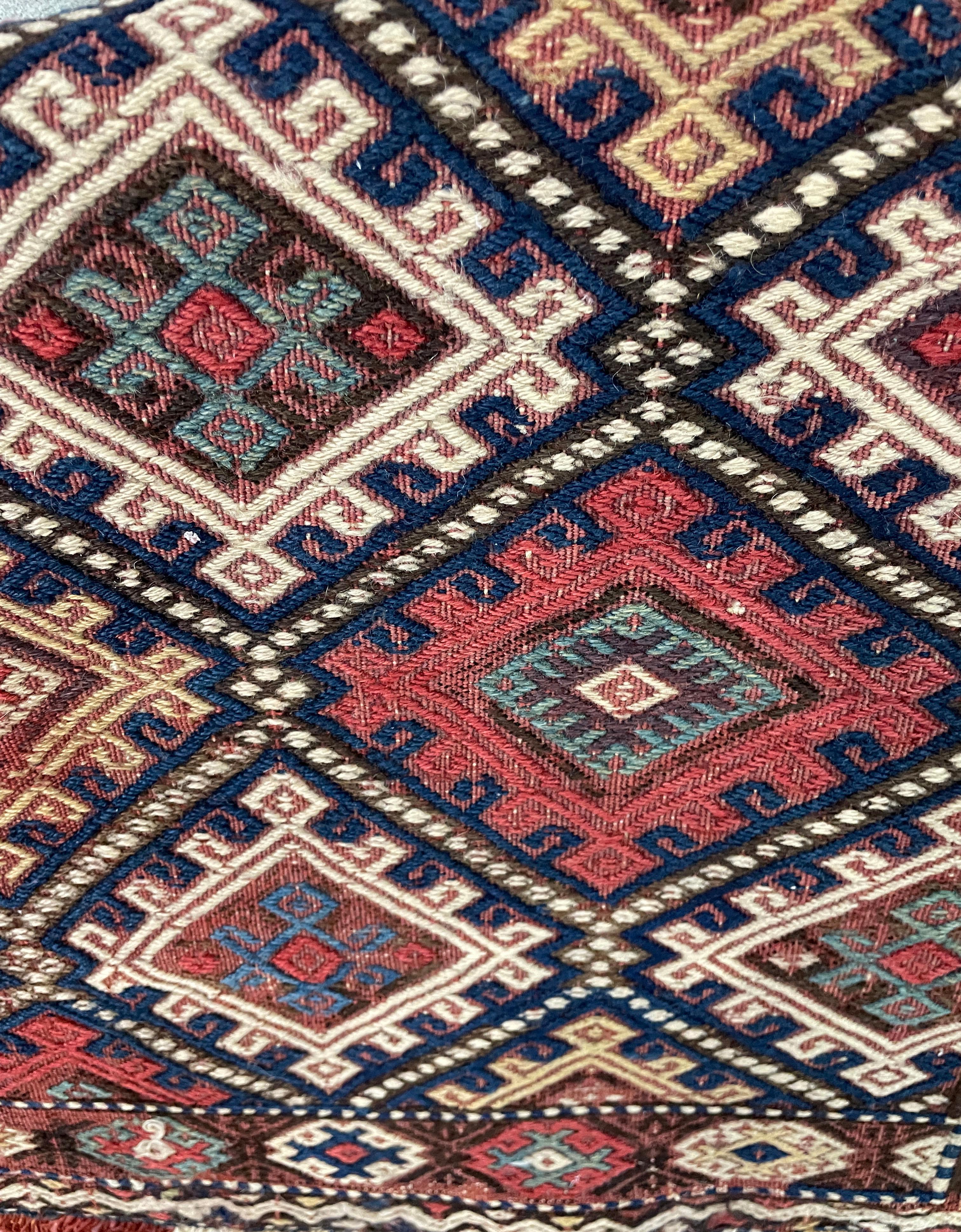 Persiano Antico kilim/tappeto Shahsavan Soumak, anni '90 circa in vendita