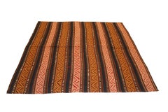 Antique Shahsavan Tribal Flat-Woven Jajim Rug with Polychrome Vertical Stripes