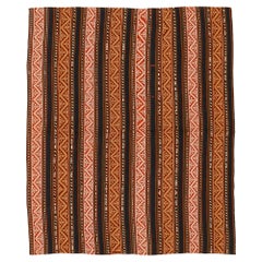 Antique Shahsavan Tribal Flat-Woven Jajim Rug with Polychrome Vertical Stripes