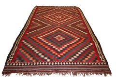 Antico Rug & Kilim tribale Shahsavan con motivo Eye-Dazzler