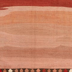 Kilim antico di Shahsevan, tappeto tribale dell'Azerbaigian, "Rothko" con campo aperto rosso, 1920 circa