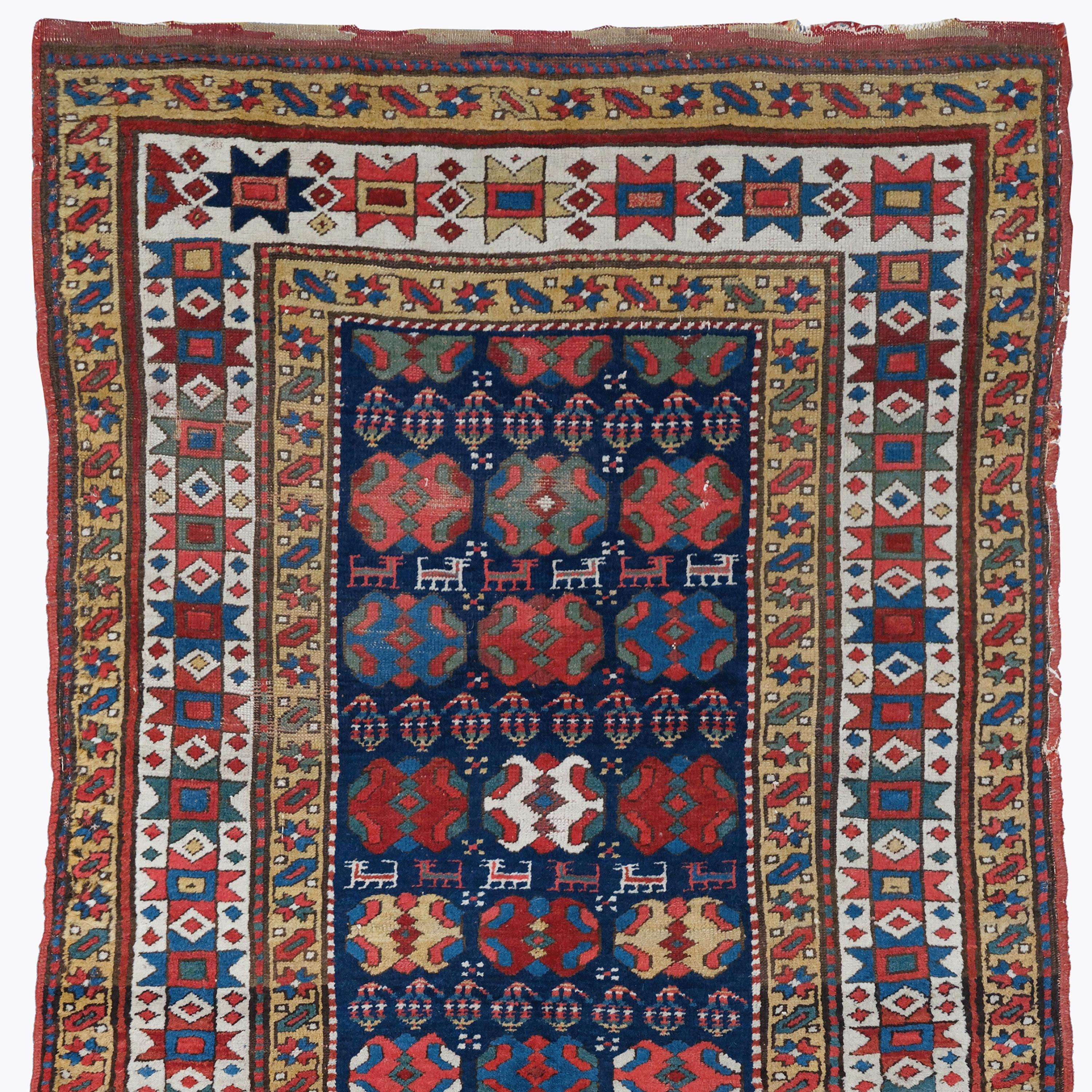 Wool Antique Shahsevan Long Rug - 19th Century Caucasian Shahsevan Long Rug For Sale
