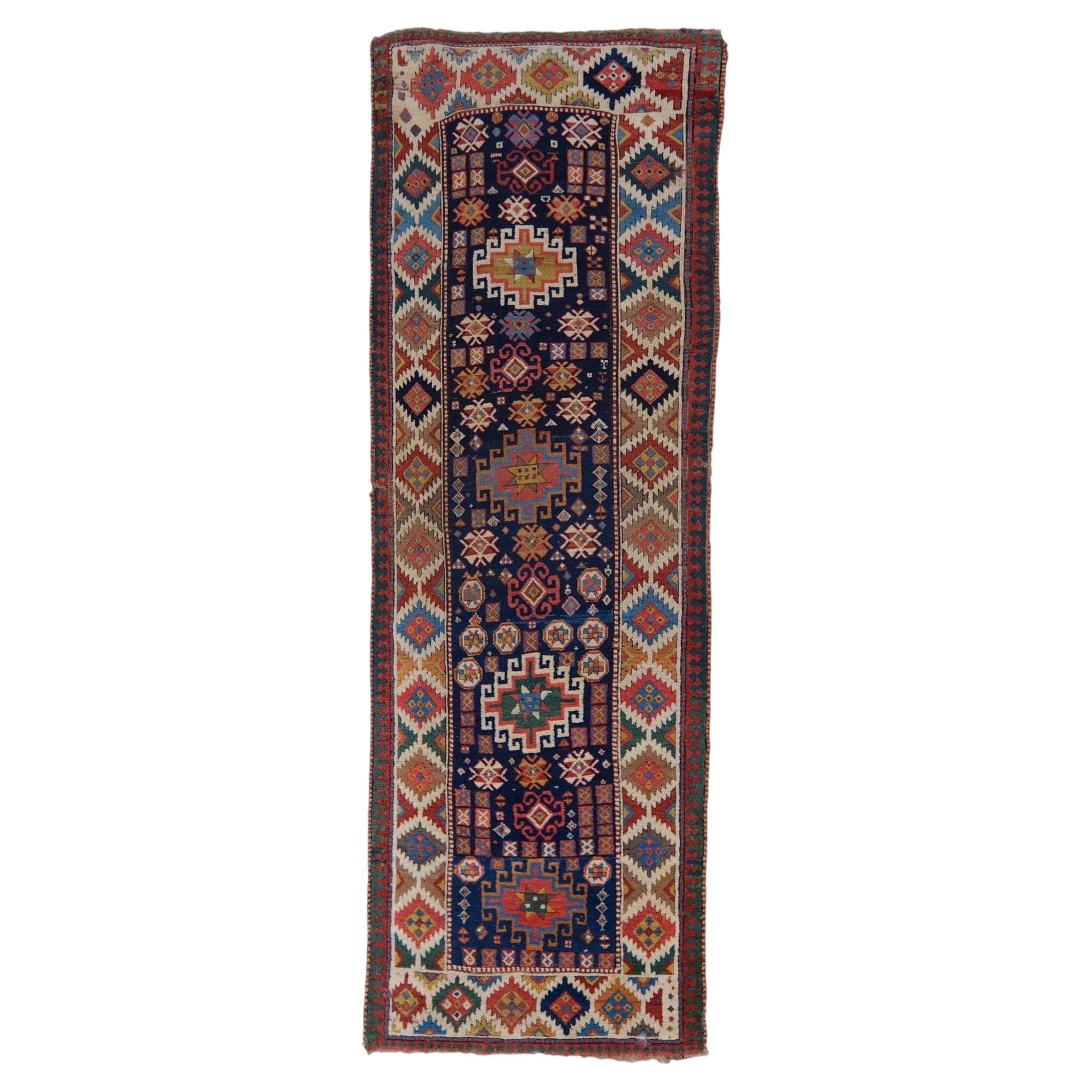 Tappeto antico lungo Shahsevan - metà del XIX secolo