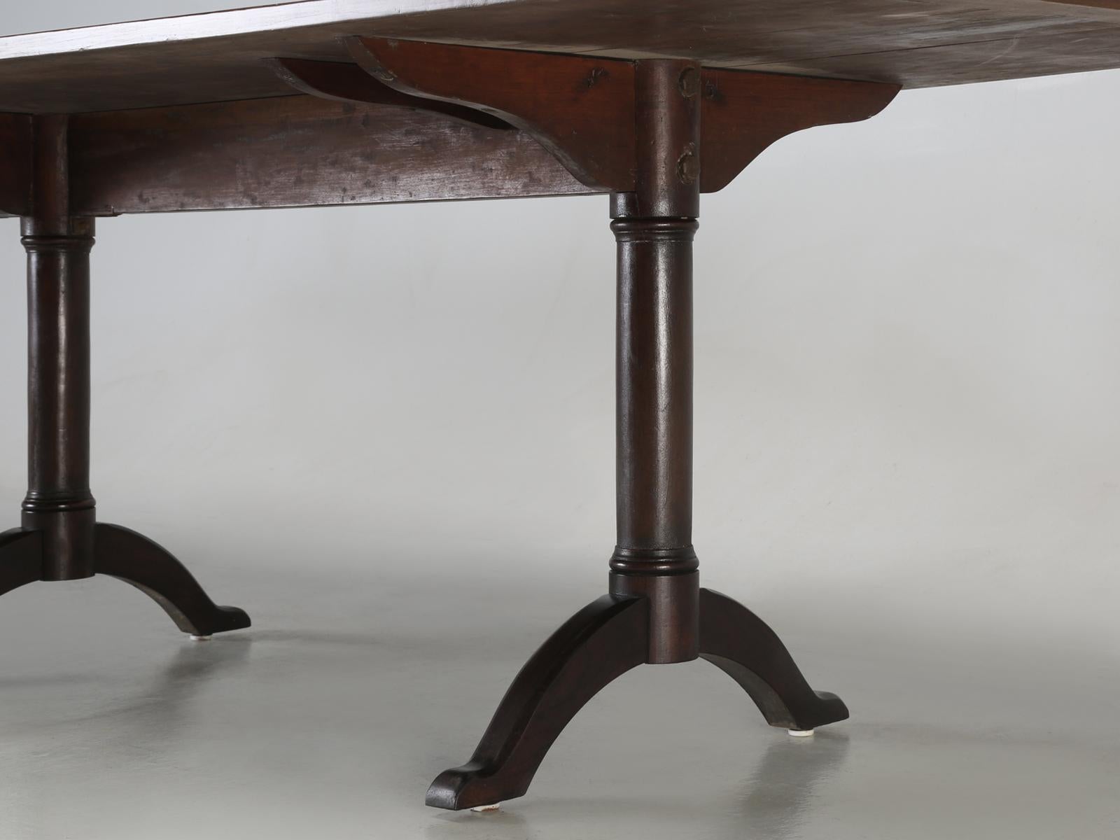 Antique Shaker Cherry Wood Trestle Dining Table, circa 1830 4