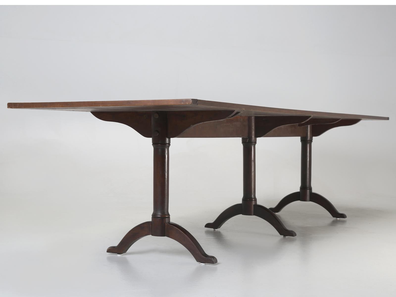 Antique Shaker Cherry Wood Trestle Dining Table, circa 1830 7