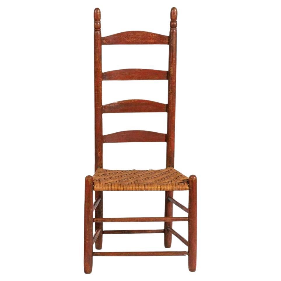 Antique Shaker Ladder Back Side Chair For Sale