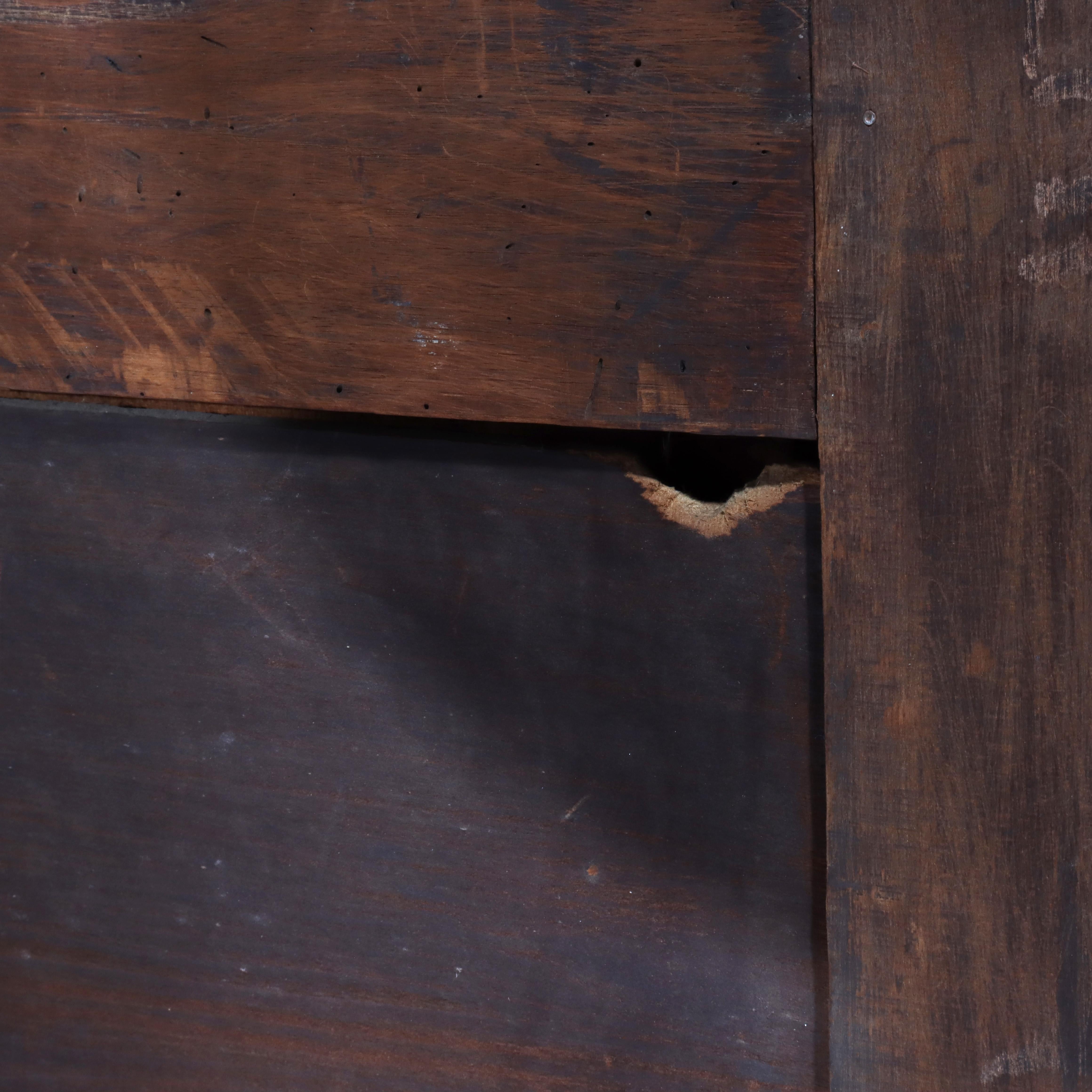 Antique Shaker School Cherry 5-Drawer Chest With Mirror C1890 For Sale 6
