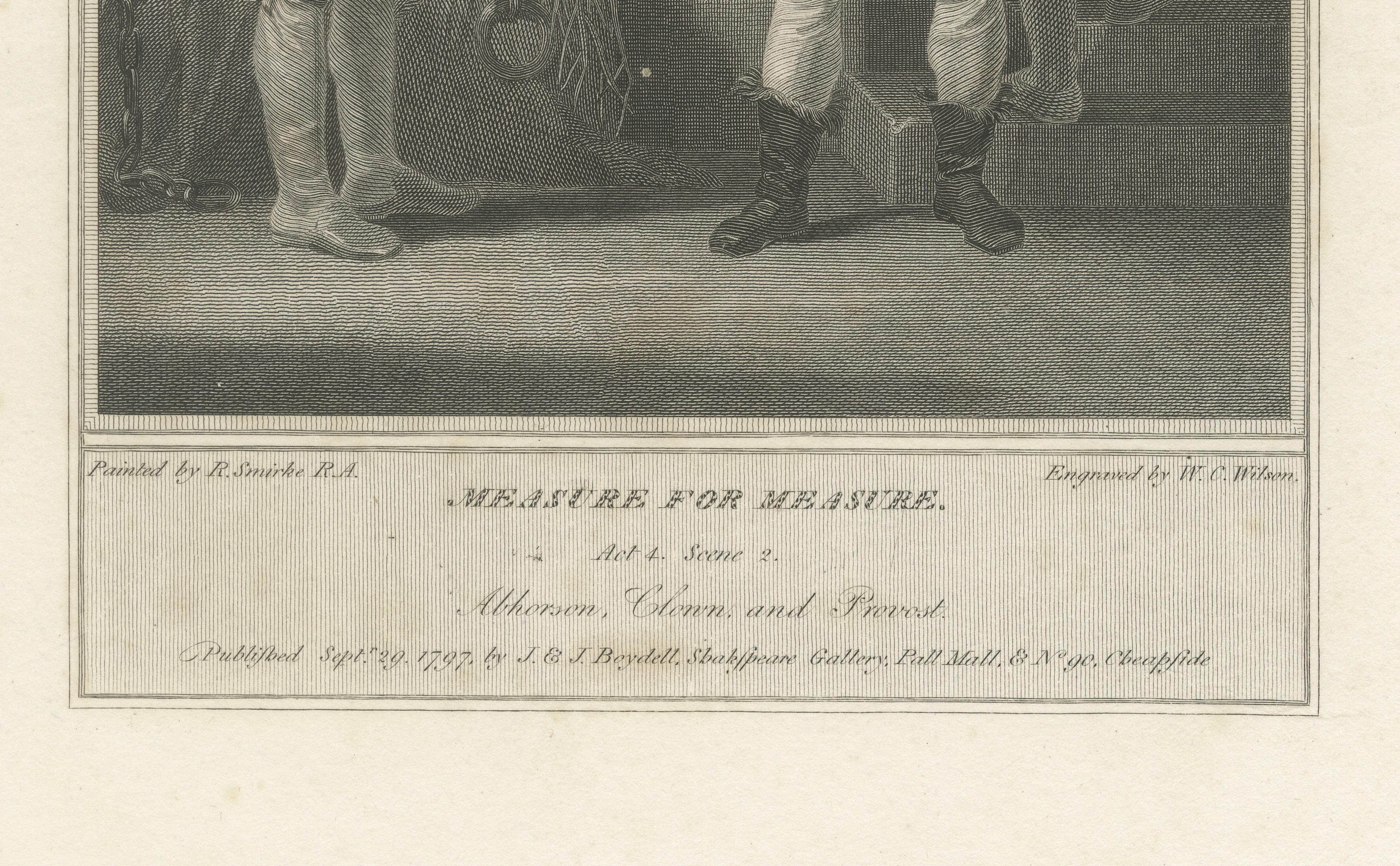 Antique Shakespeare Engraving - Measure for Measure Act I Scene I, Boydell 1797