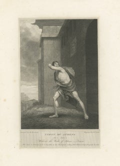 Antique Shakespeare Engraving – Timon of Athens, Boydell Gallery, 1803
