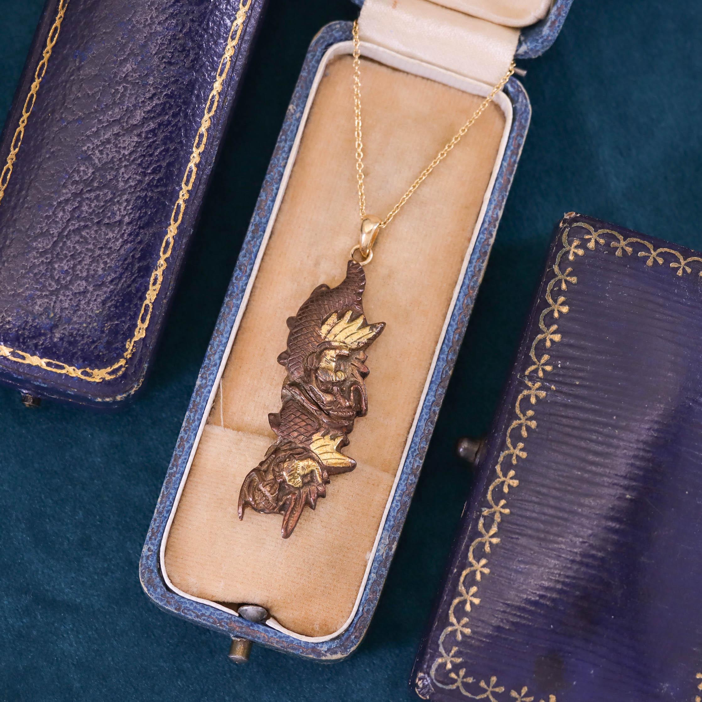 Collier converti en dragon Shakudo en vente 2