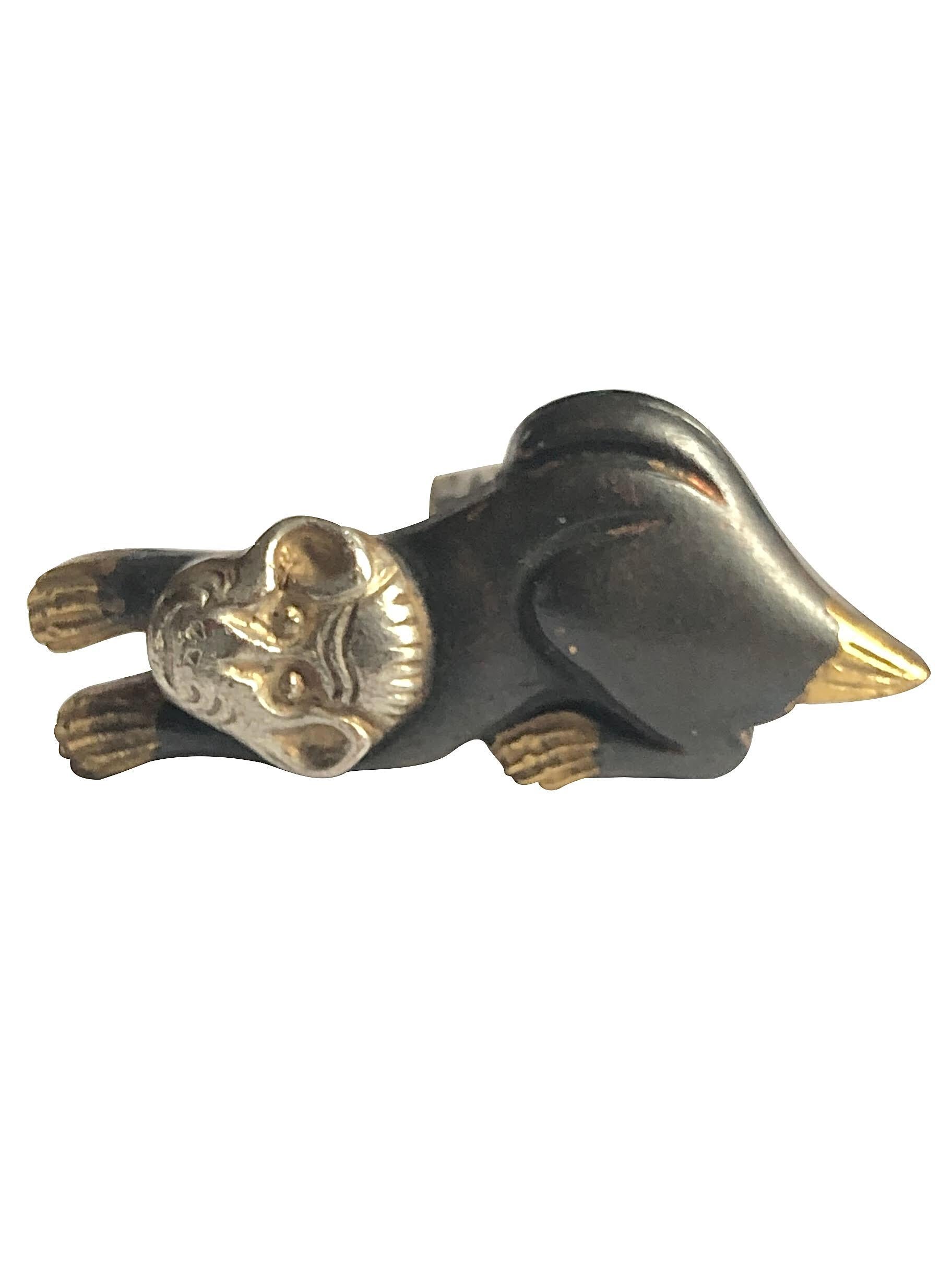 Antique Shakudo Japanese Mixed Metal Monkey Cufflinks In Excellent Condition In Chicago, IL