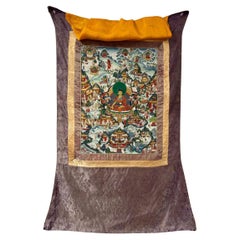 Antique Shakyamuni Buddha Thangka Tapestry, 1950s
