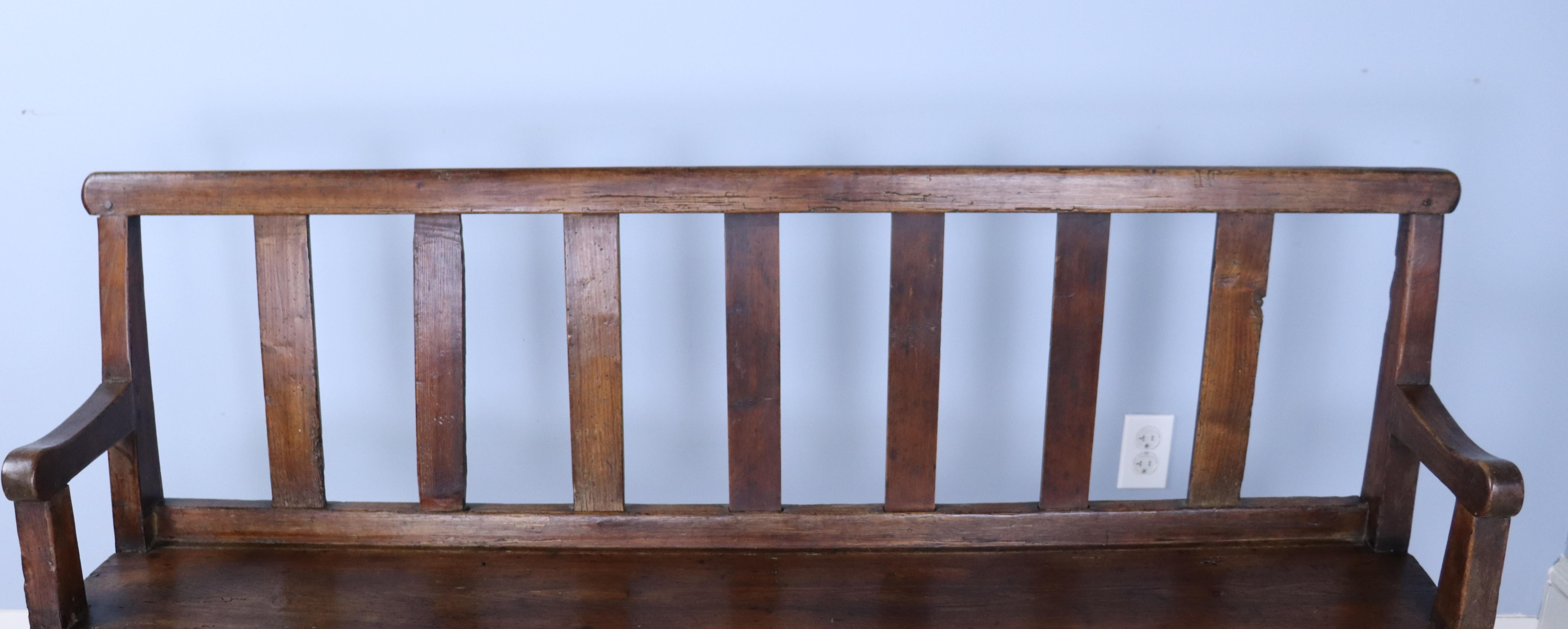 19th Century Antique Shallow Pine Seat For Sale