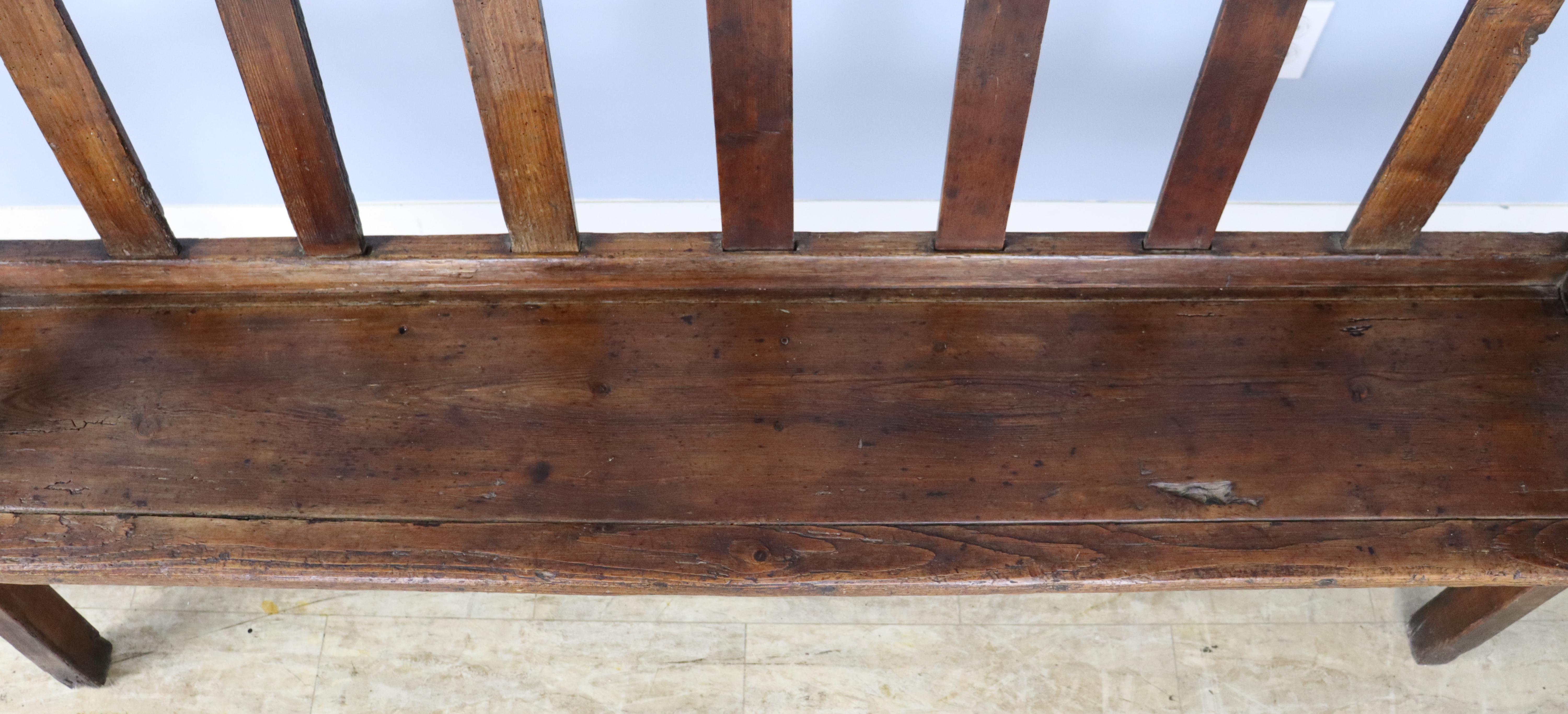 Antique Shallow Pine Seat For Sale 1