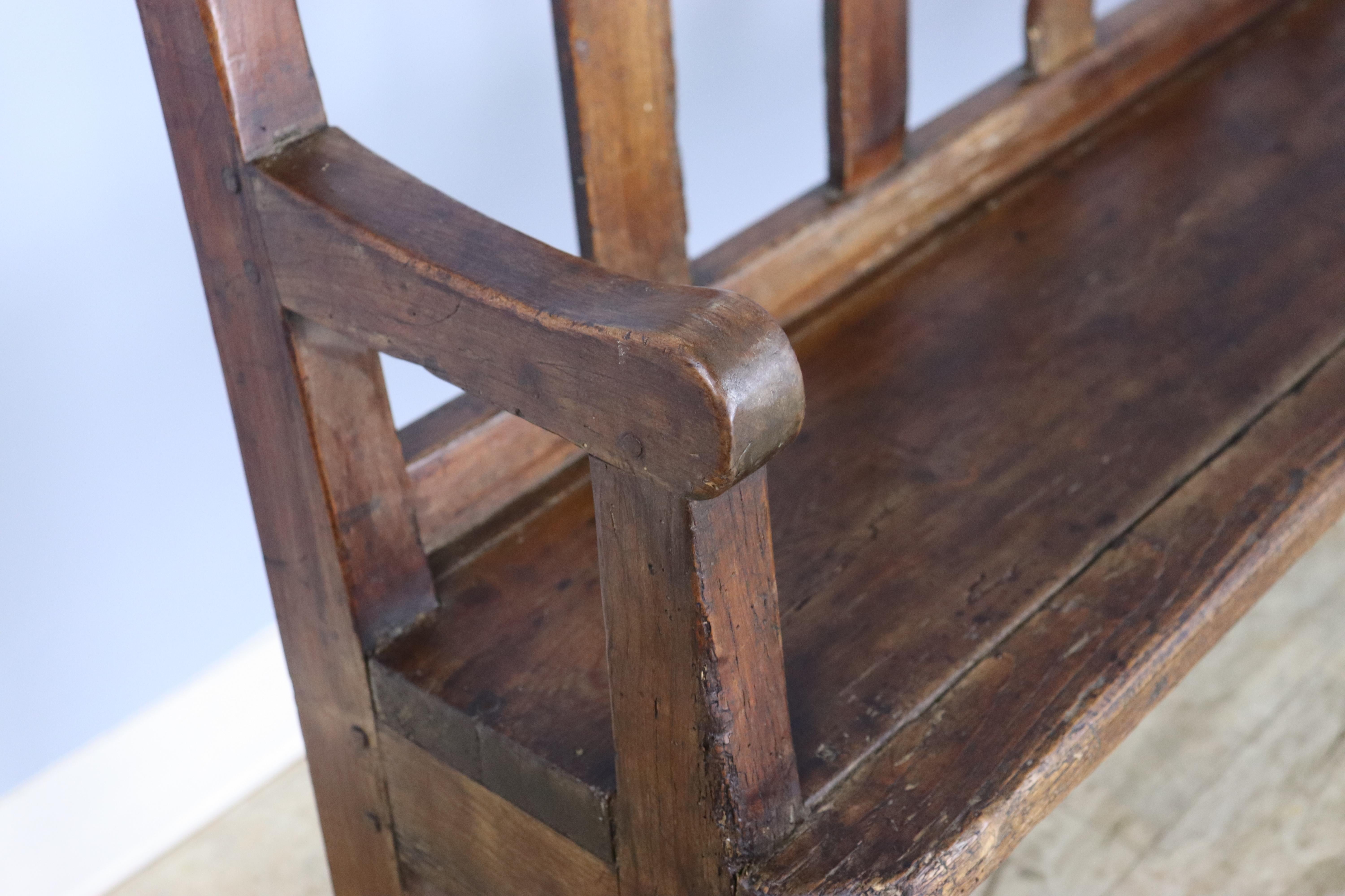 Antique Shallow Pine Seat For Sale 3
