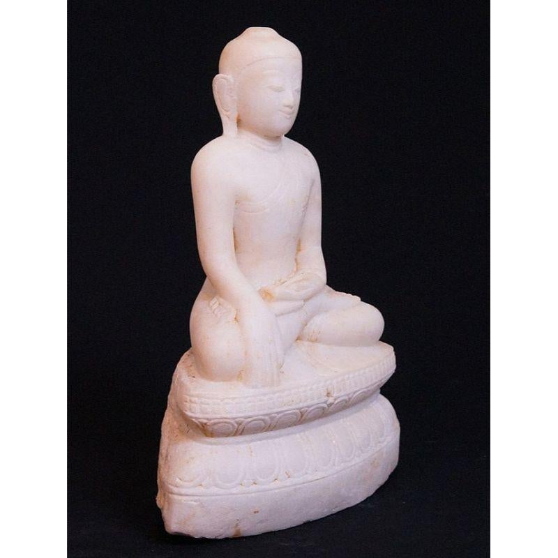 Marble Antique Shan Buddha from Burma For Sale