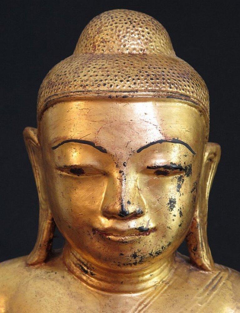 Antique Shan Buddha Statue from Burma For Sale 2