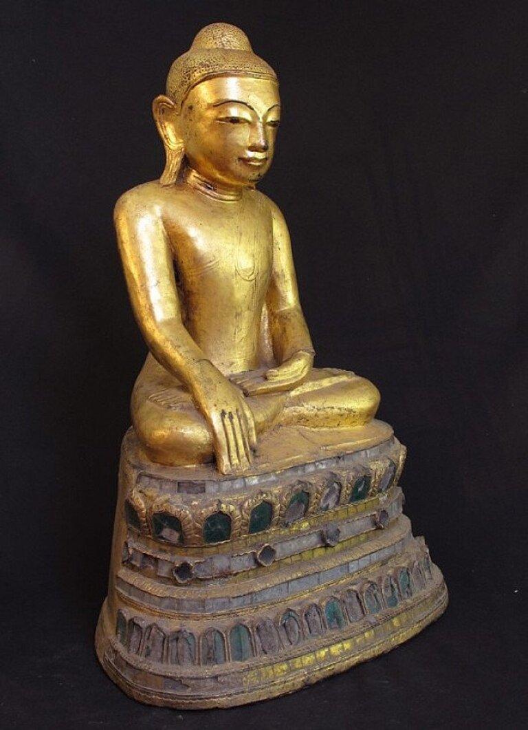 Antique Shan Buddha Statue from Burma For Sale 3