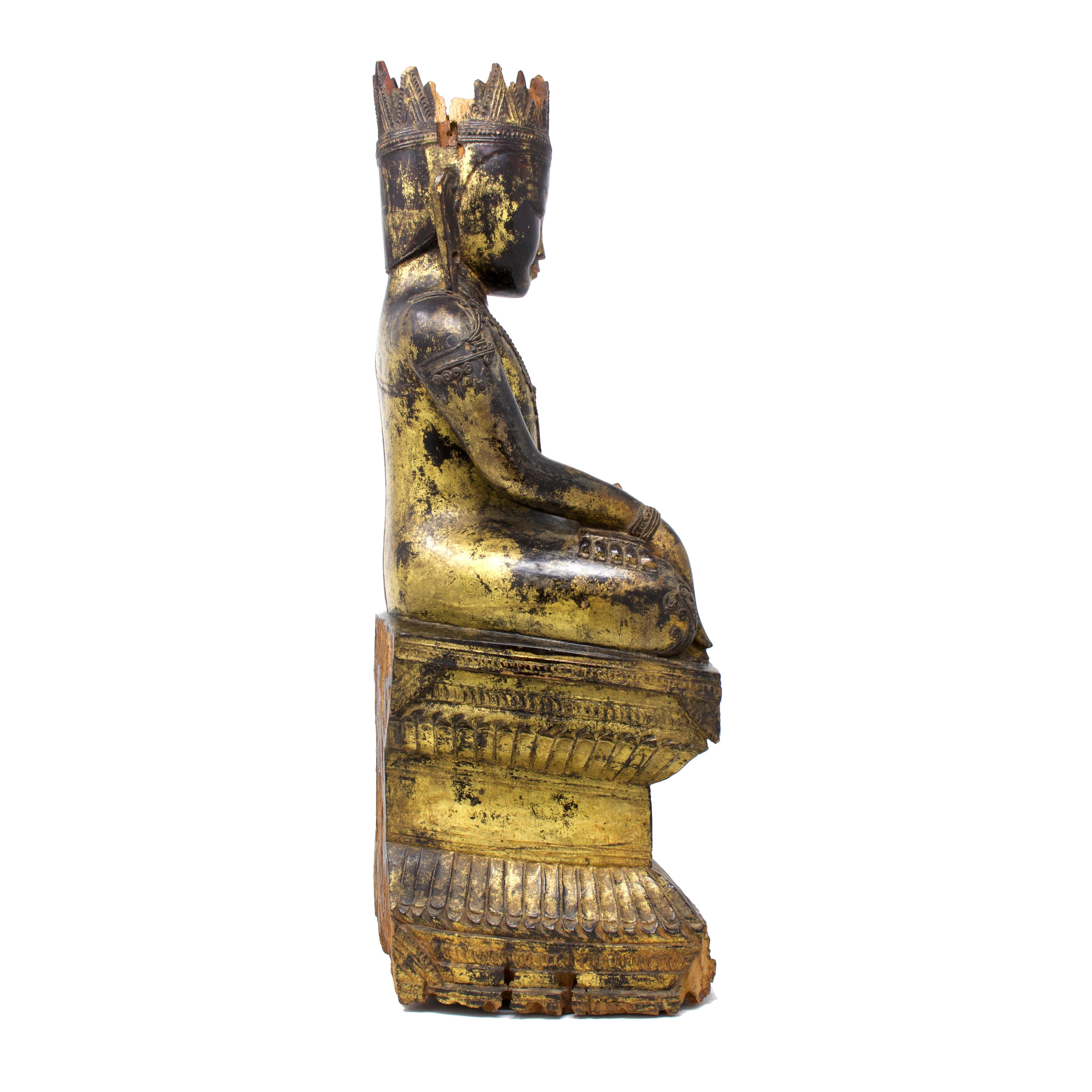 Antikes Jambupati-Buddha-Bild von Shan (Tai Yai) (Sonstiges) im Angebot