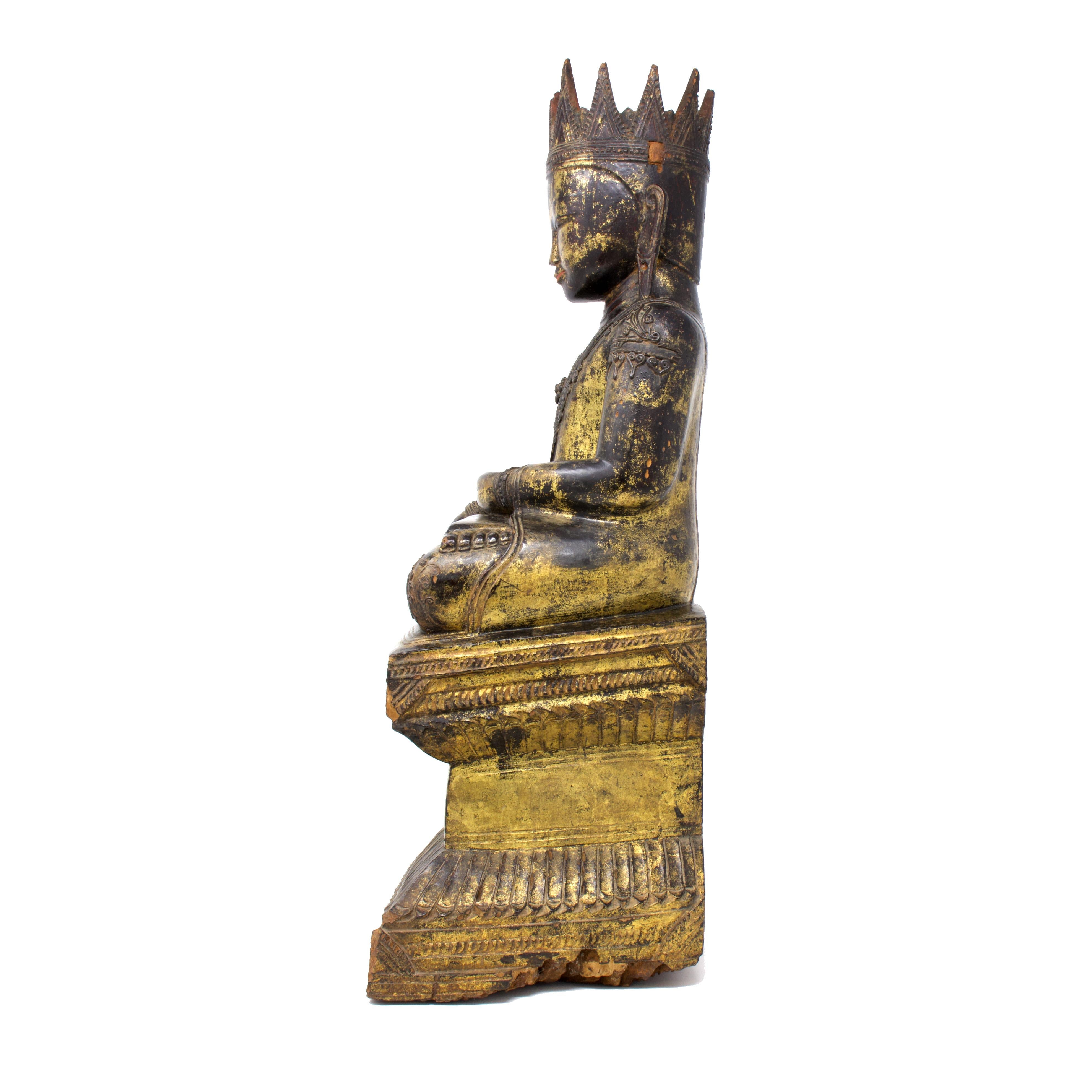Antikes Jambupati-Buddha-Bild von Shan (Tai Yai) (Handgefertigt) im Angebot