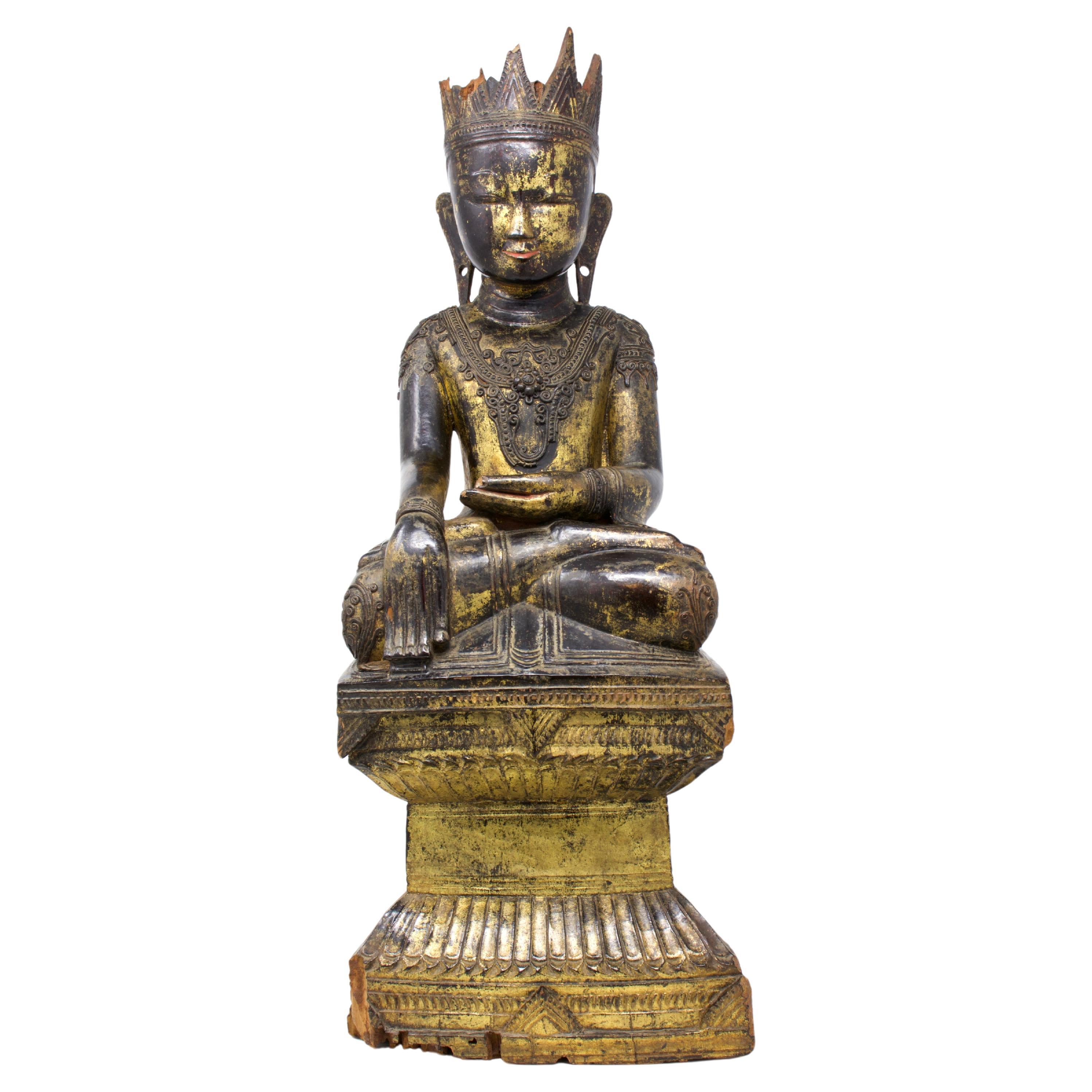 Antique Shan (Tai Yai) Jambupati Buddha Image For Sale