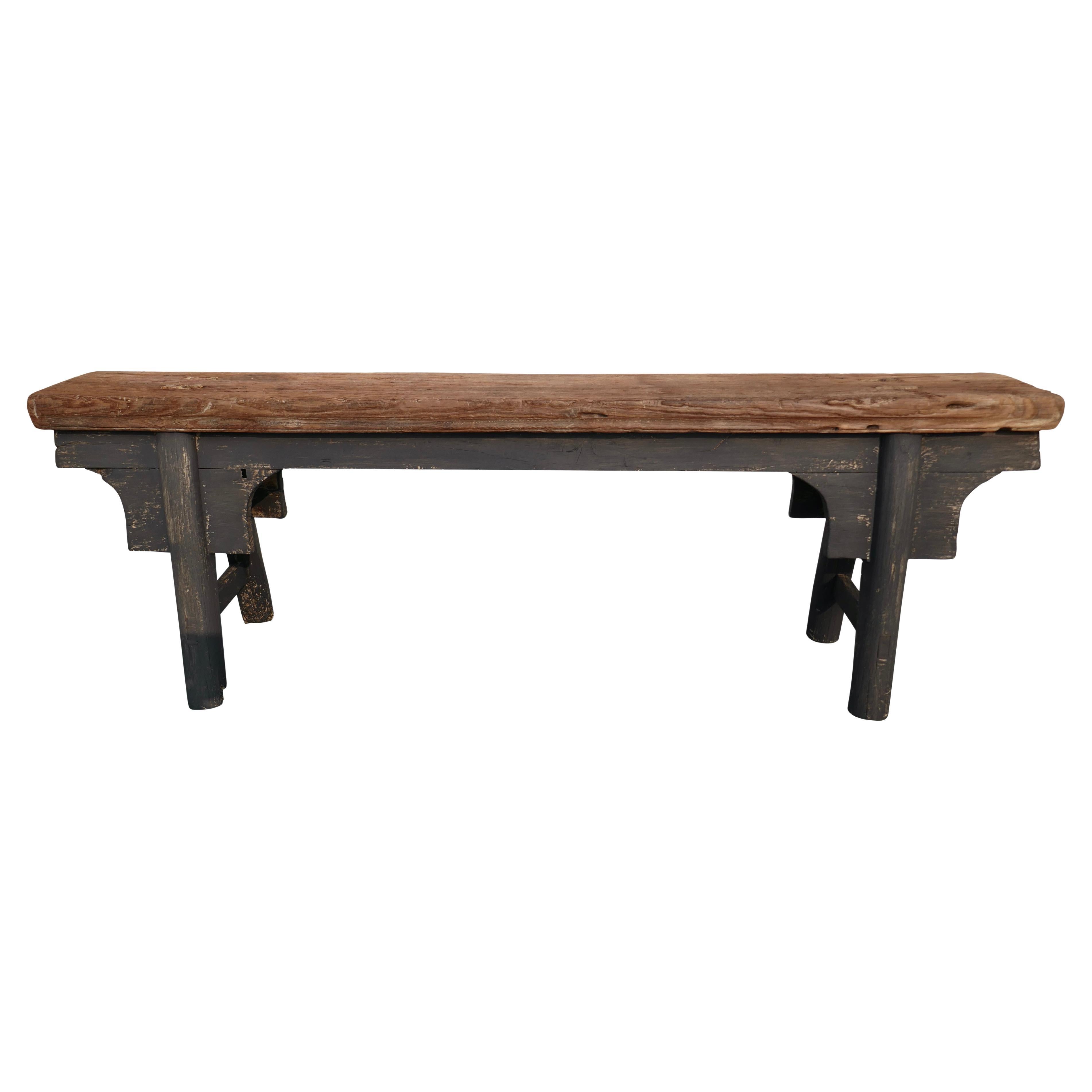 Antique Shandong Elm Bench, Rustic, One-of-a-Kind For Sale